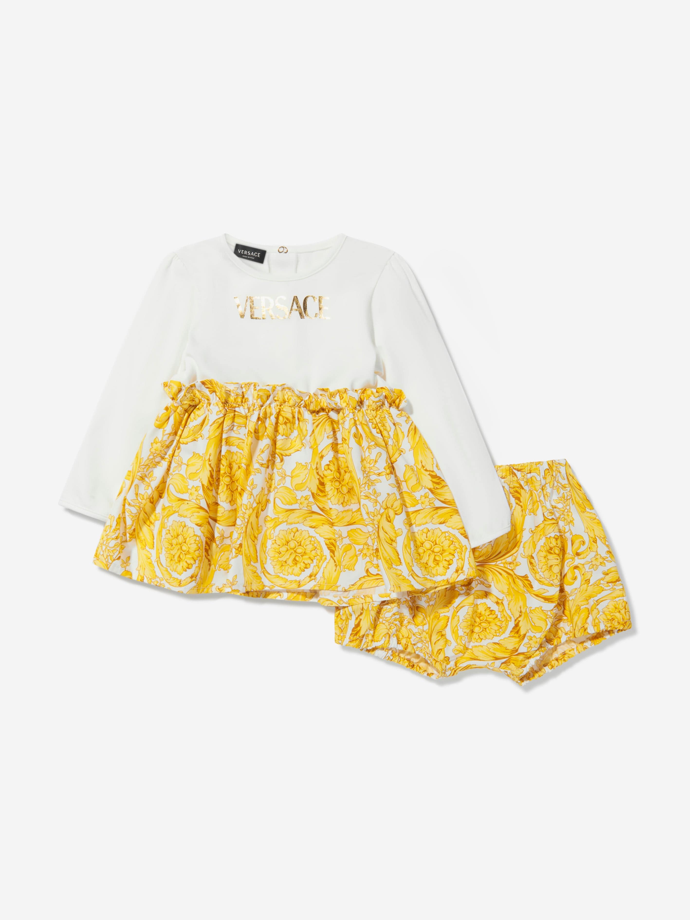 Versace Baby Girls Barocco Dress With Bloomers