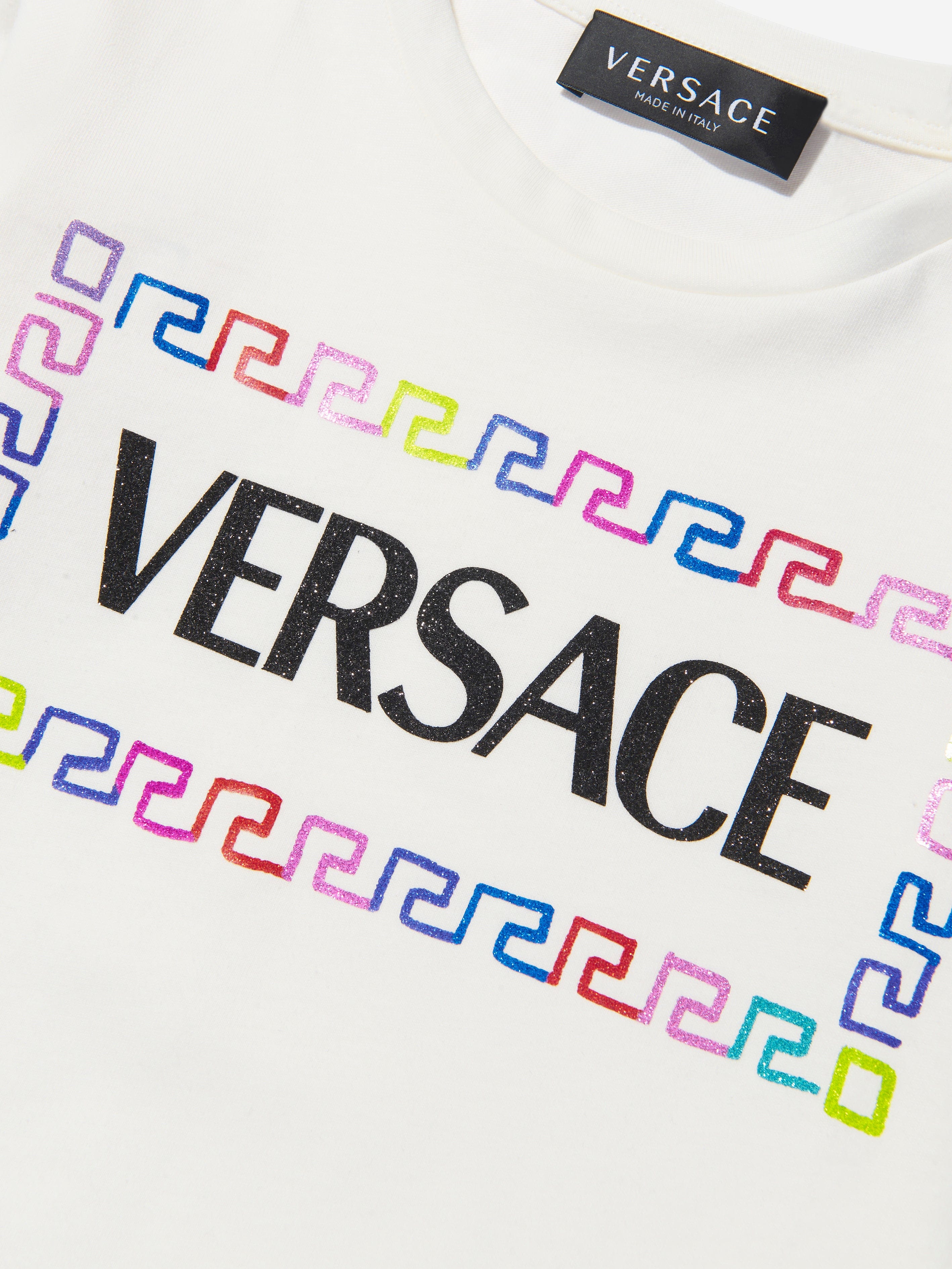 Versace Girls Long Sleeve Box Logo T-Shirt