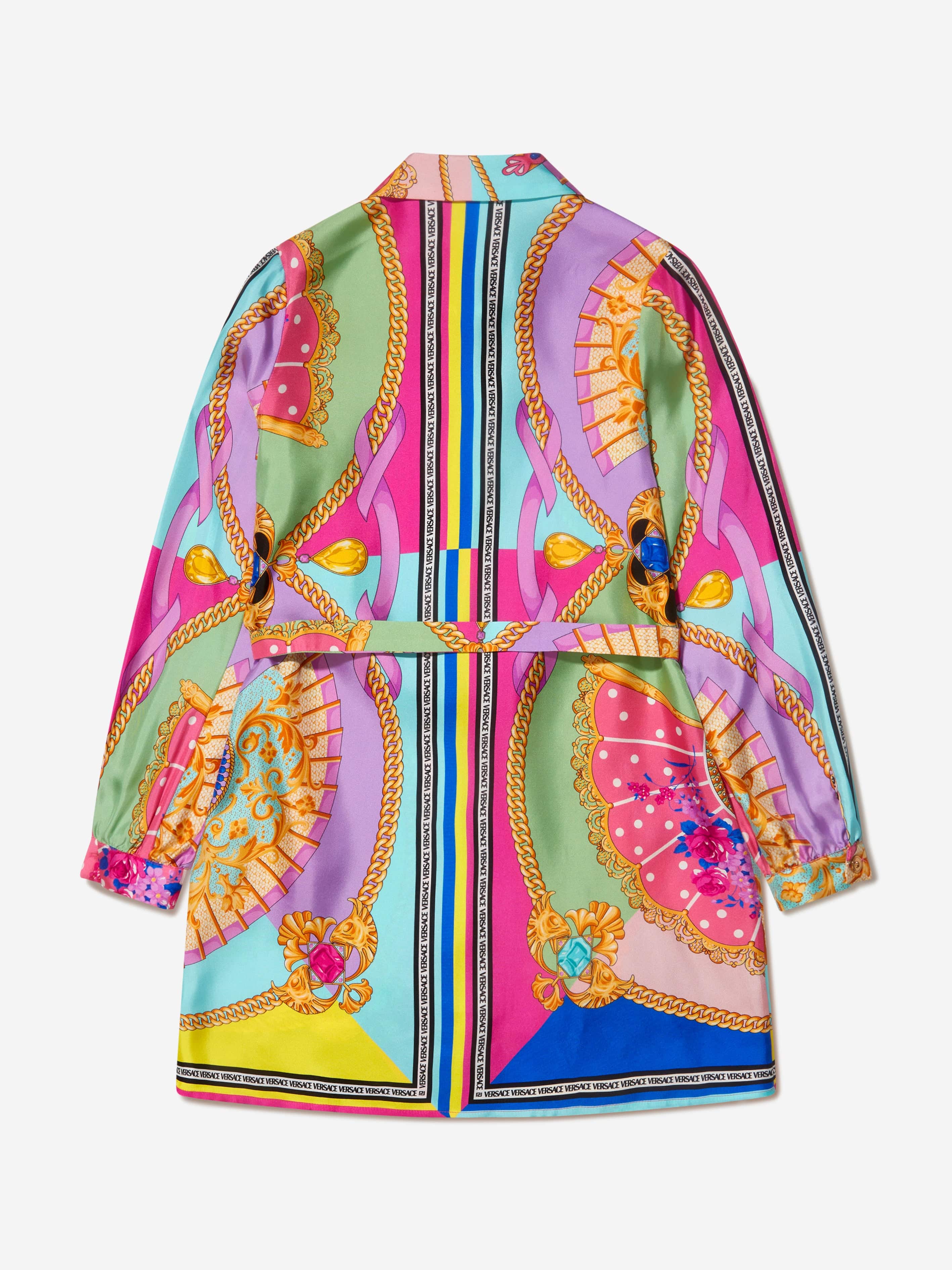 Versace Girls Silk Patterned Shirt Dress