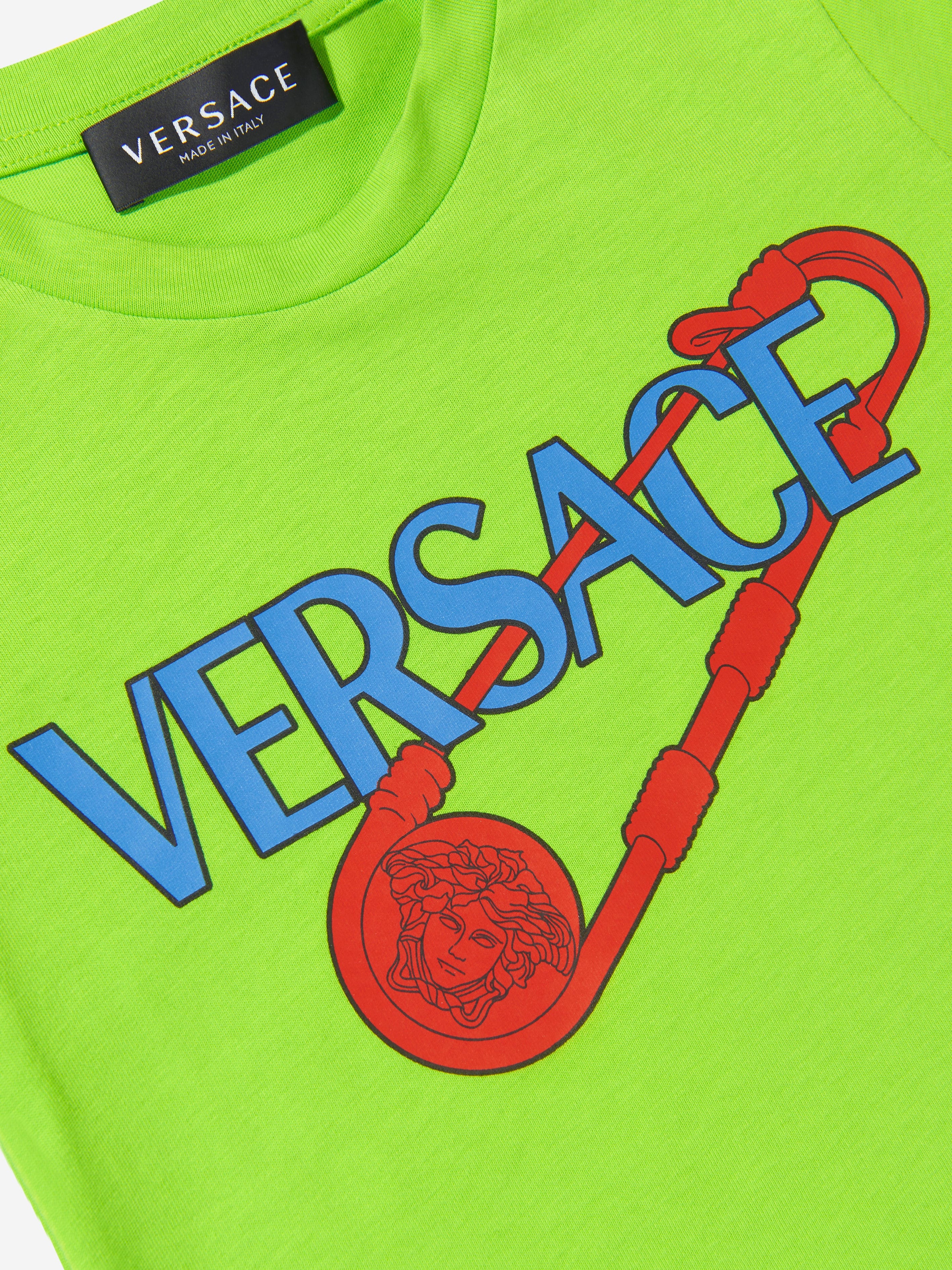 Versace Boys Safety Pin Logo T-Shirt