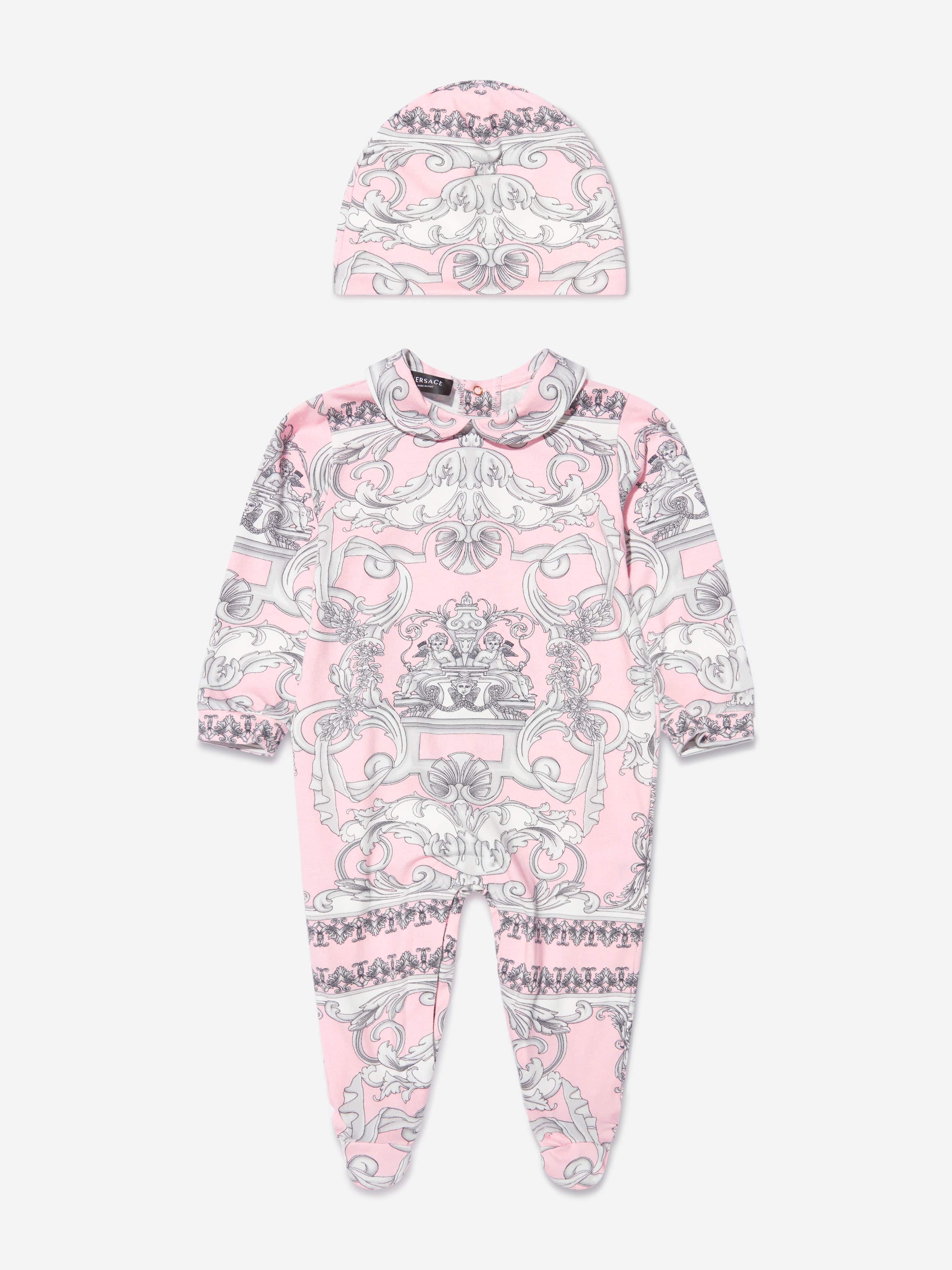 Versace Baby Girls Babygrow And Hat Gift Set