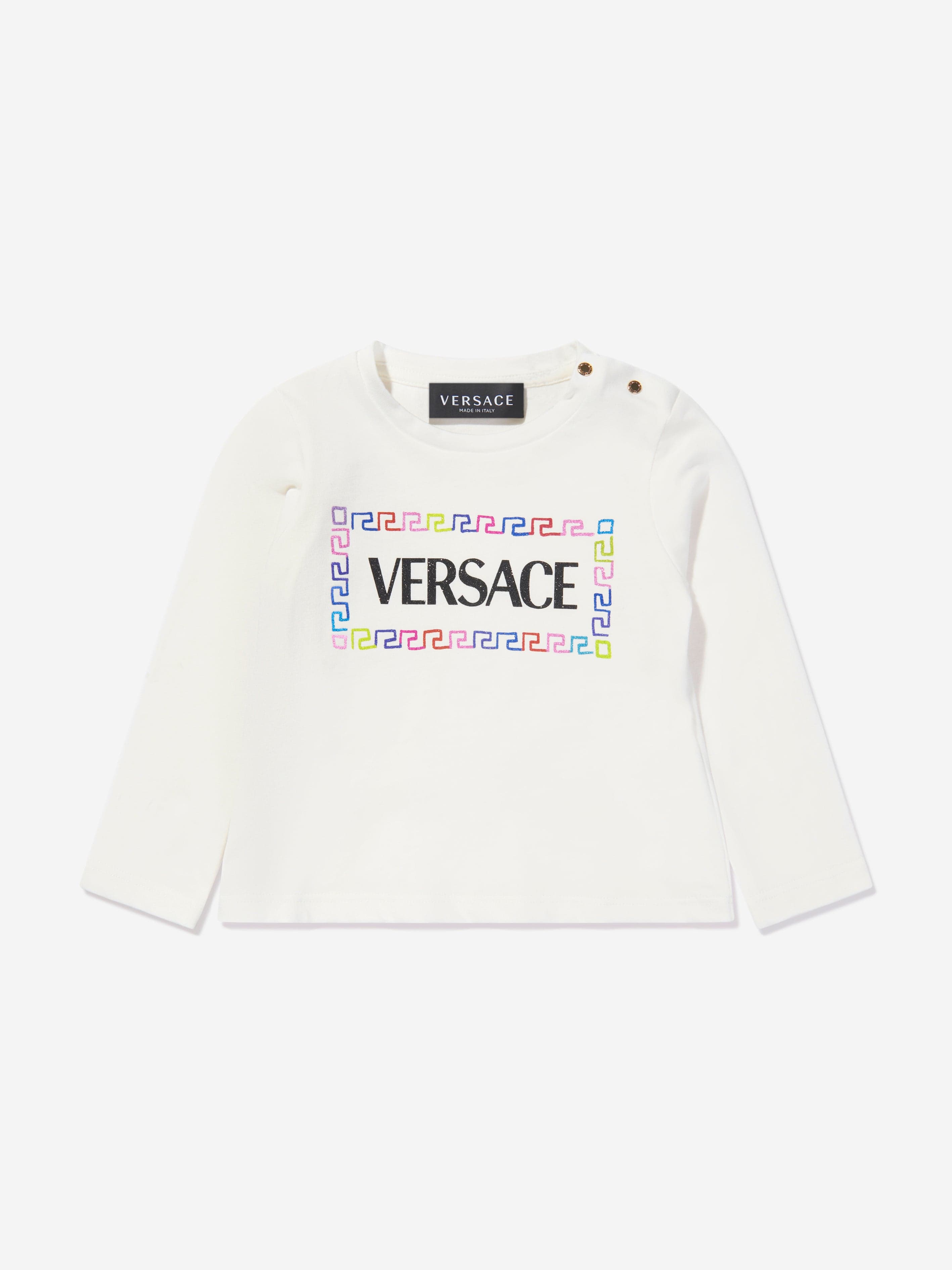 Versace Baby Girls Long Sleeve Logo T-Shirt