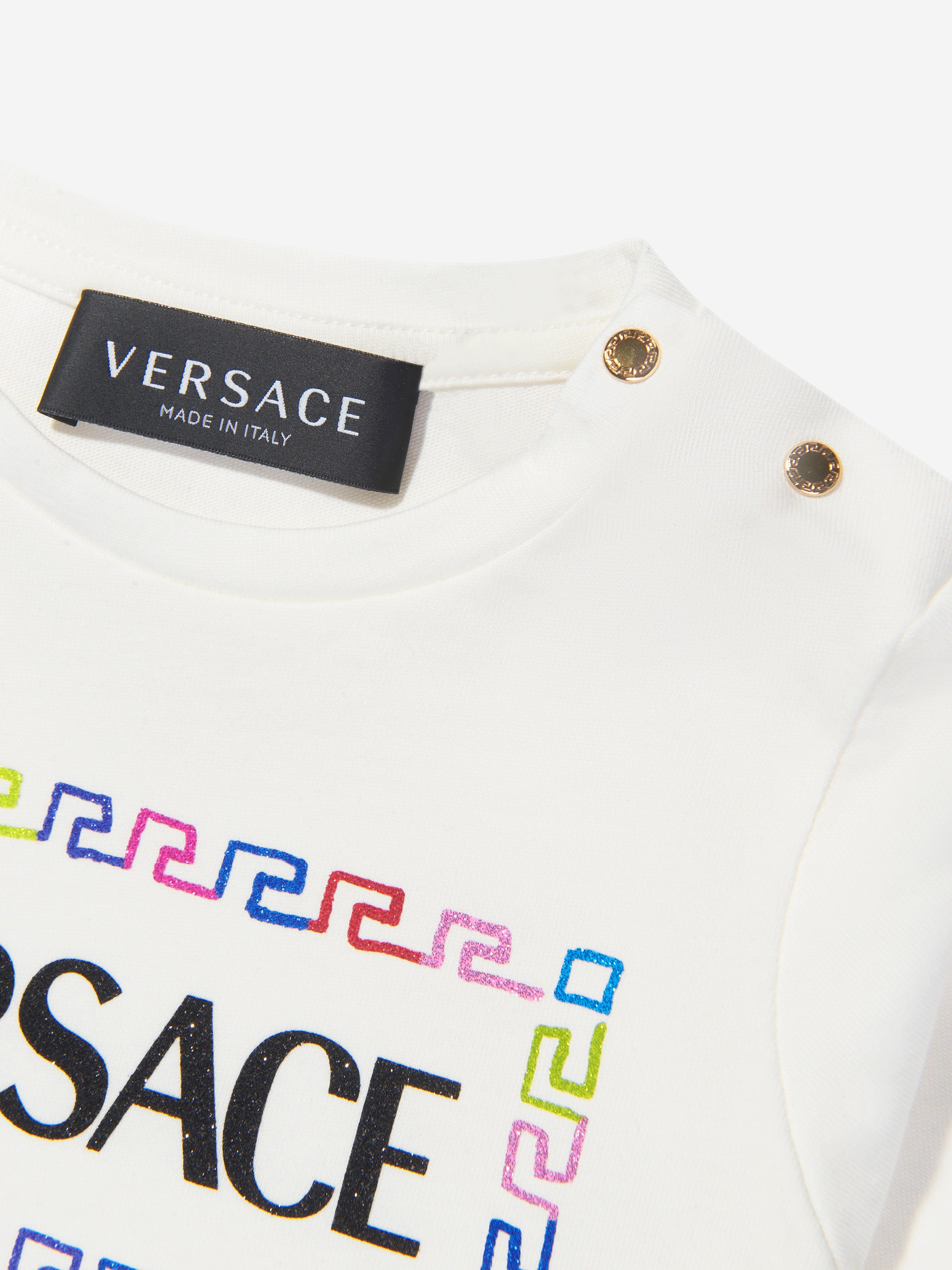 Versace Baby Girls Long Sleeve Logo T-Shirt