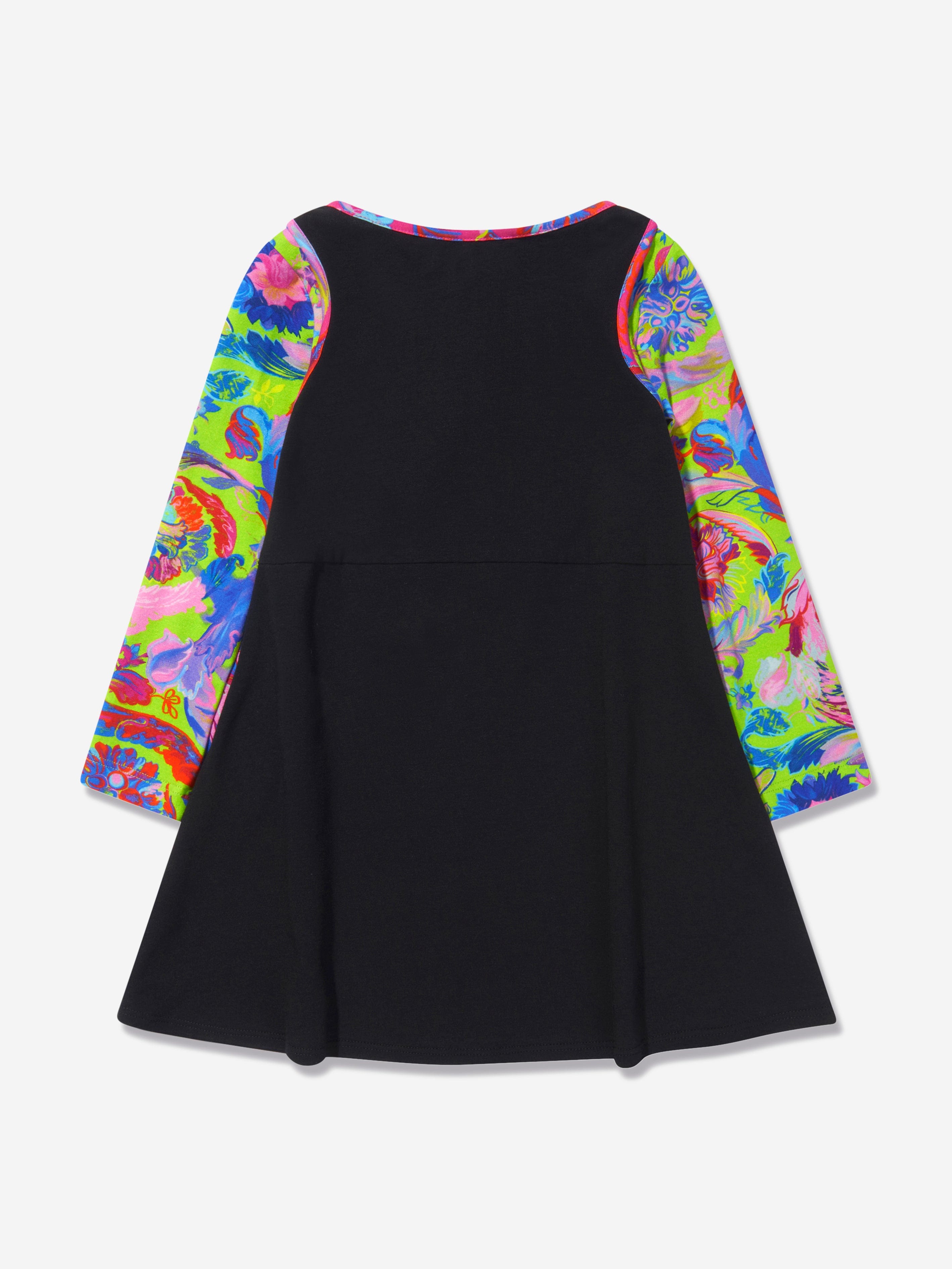 Versace Girls Printed Arm Long Sleeve Dress