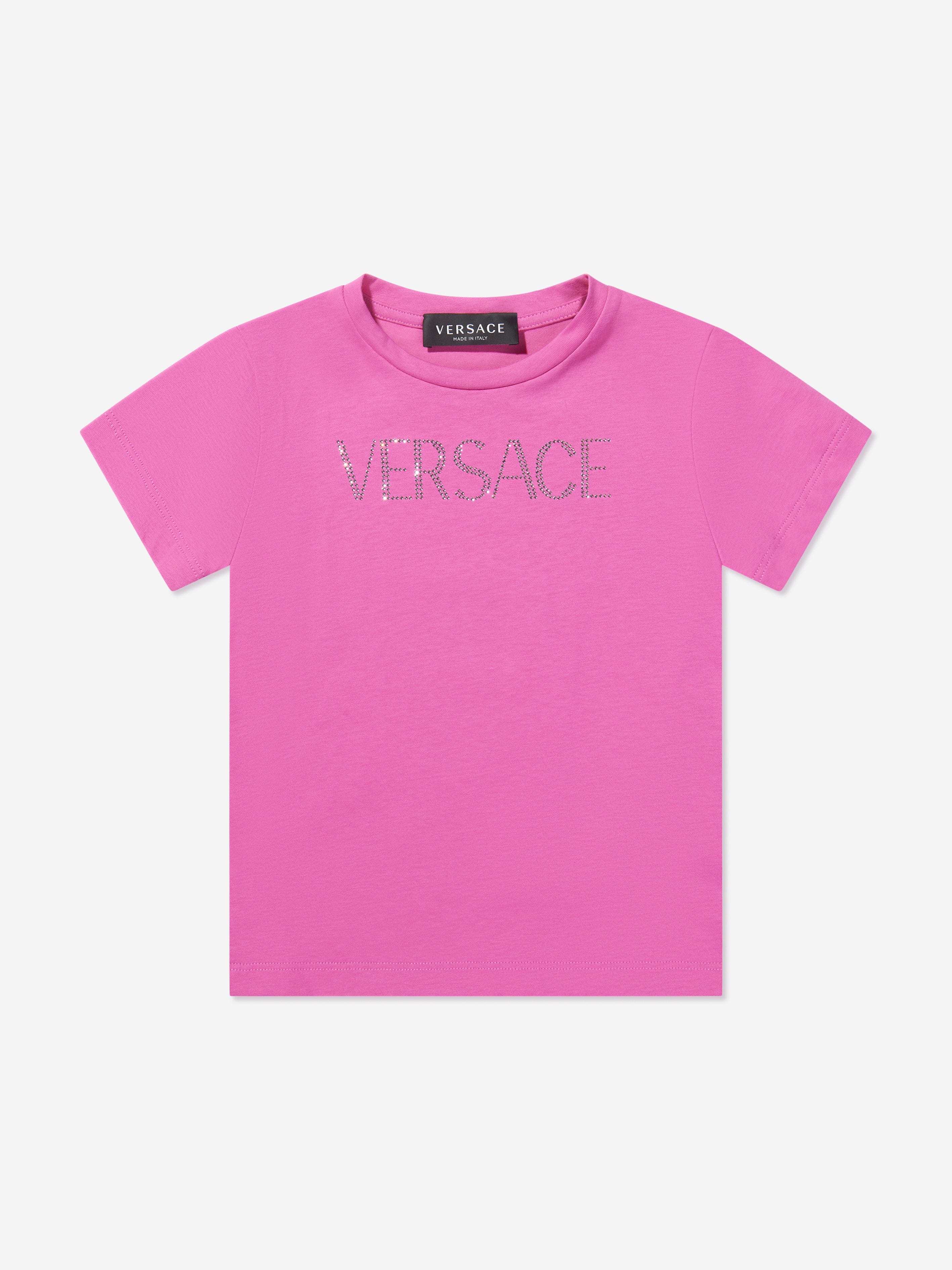 Versace Girls Diamante Logo T-Shirt