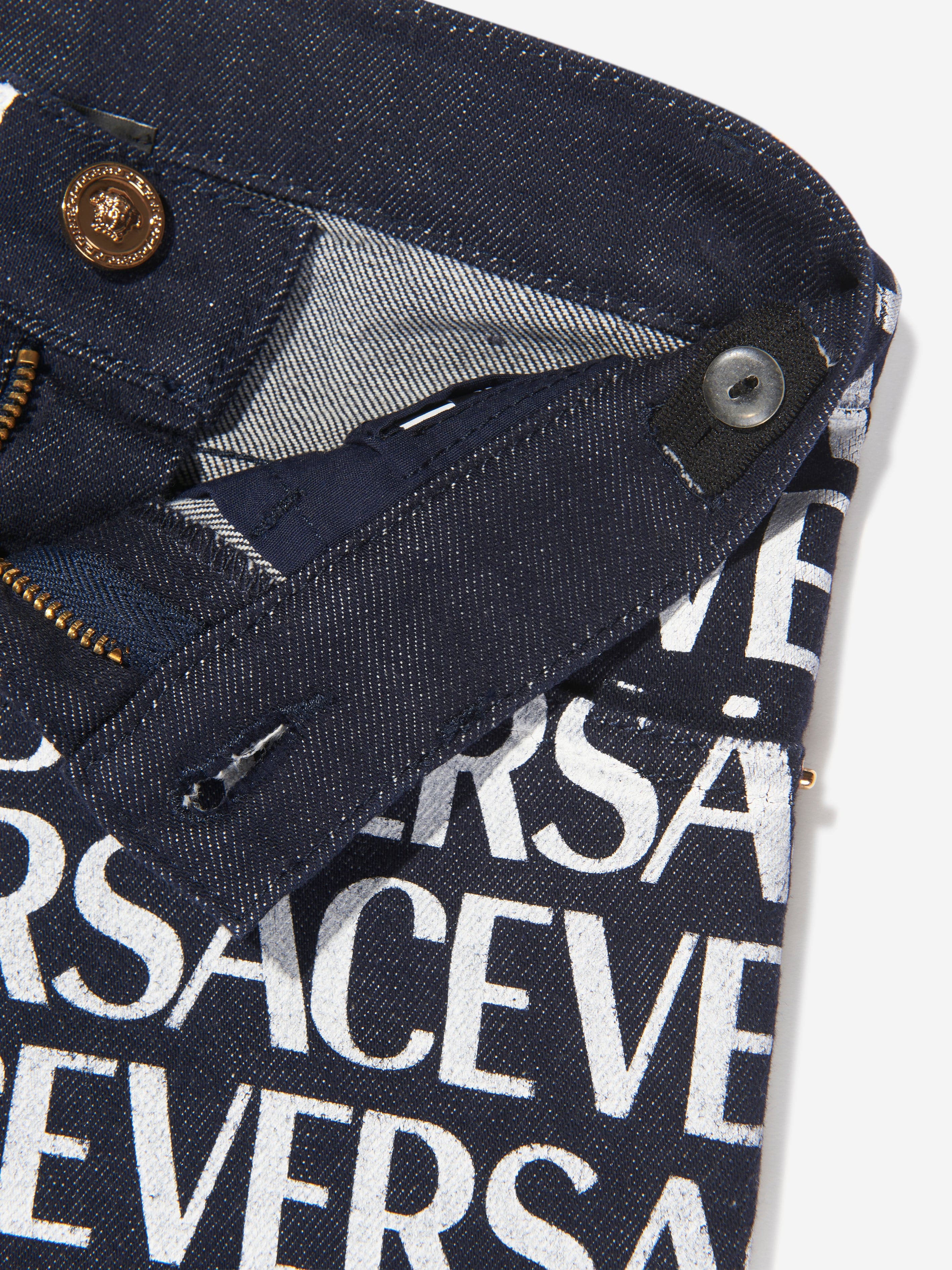 Versace Girls Logo Denim Jeans