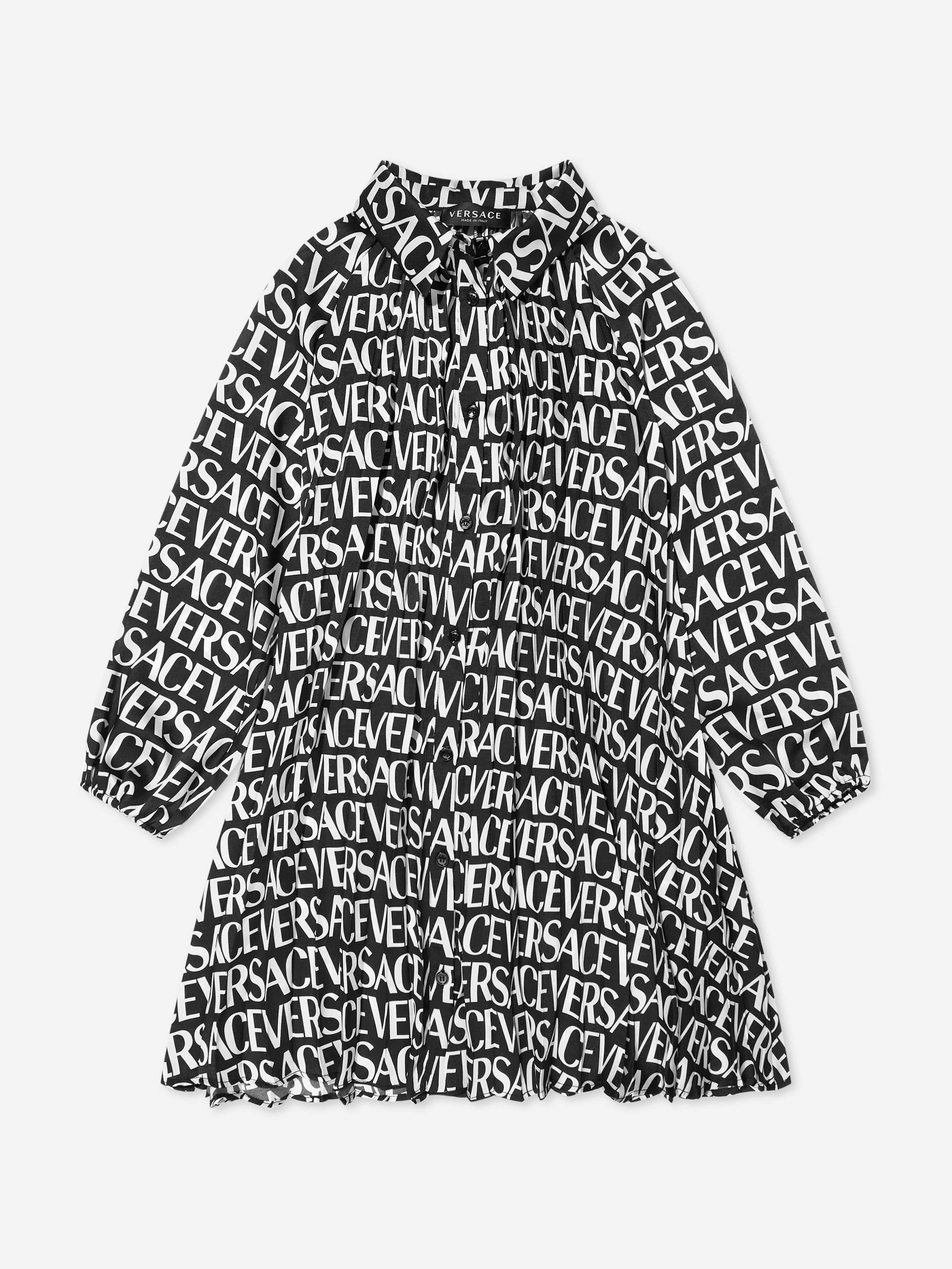 Versace Girls Long Sleeve Logo Dress