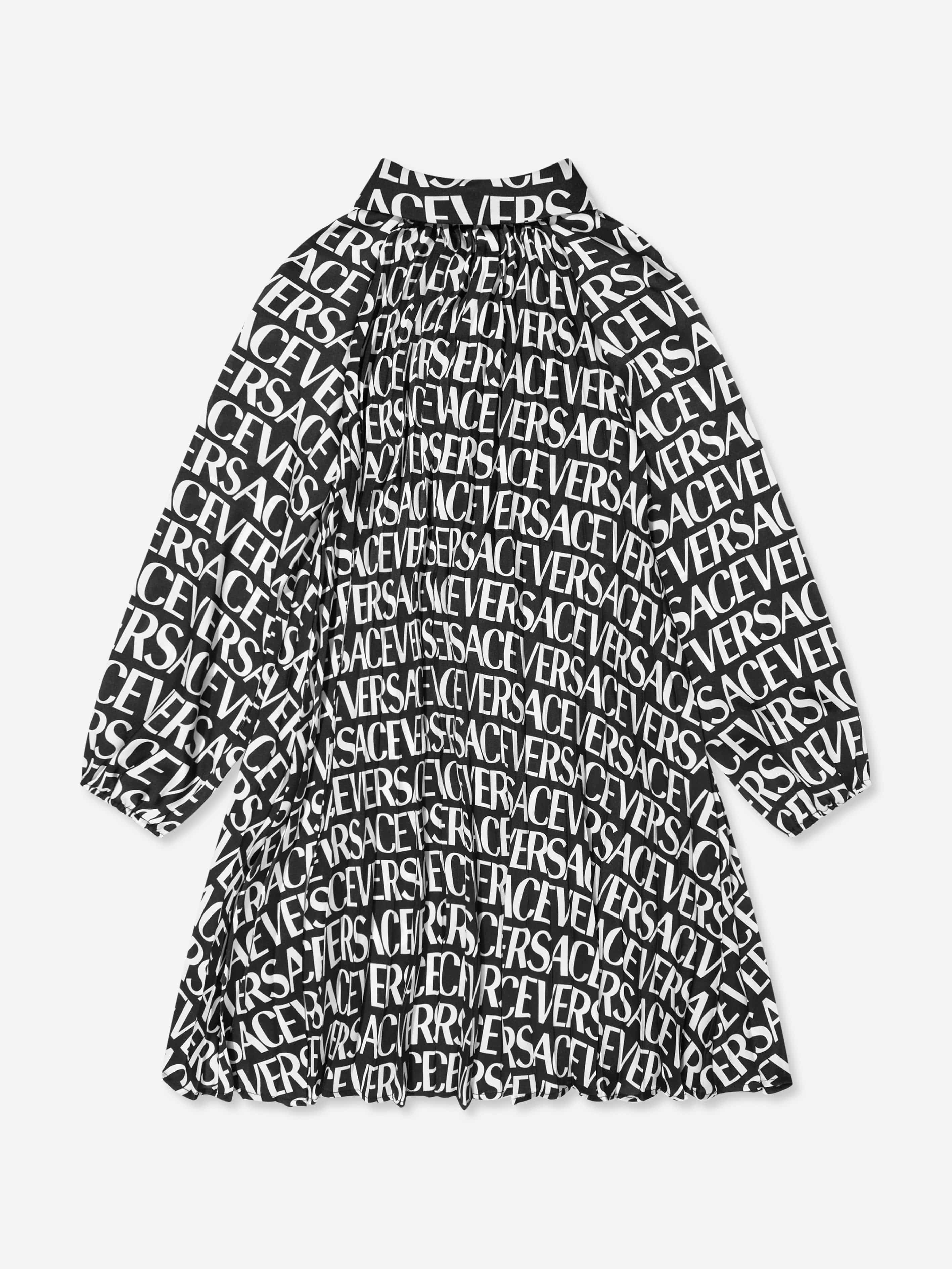 Versace Girls Long Sleeve Logo Dress