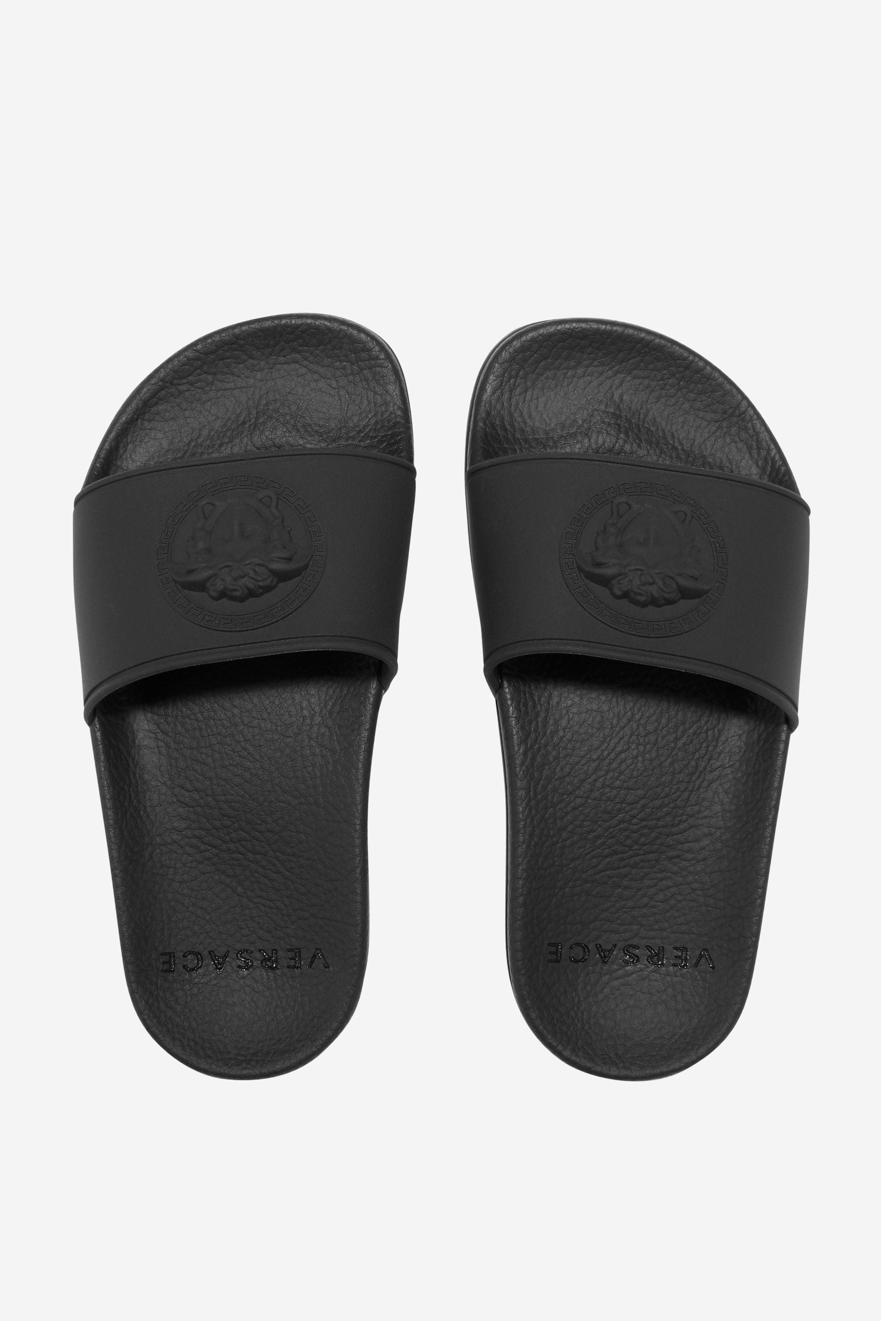 Versace Kids Medusa Logo Sliders in Black