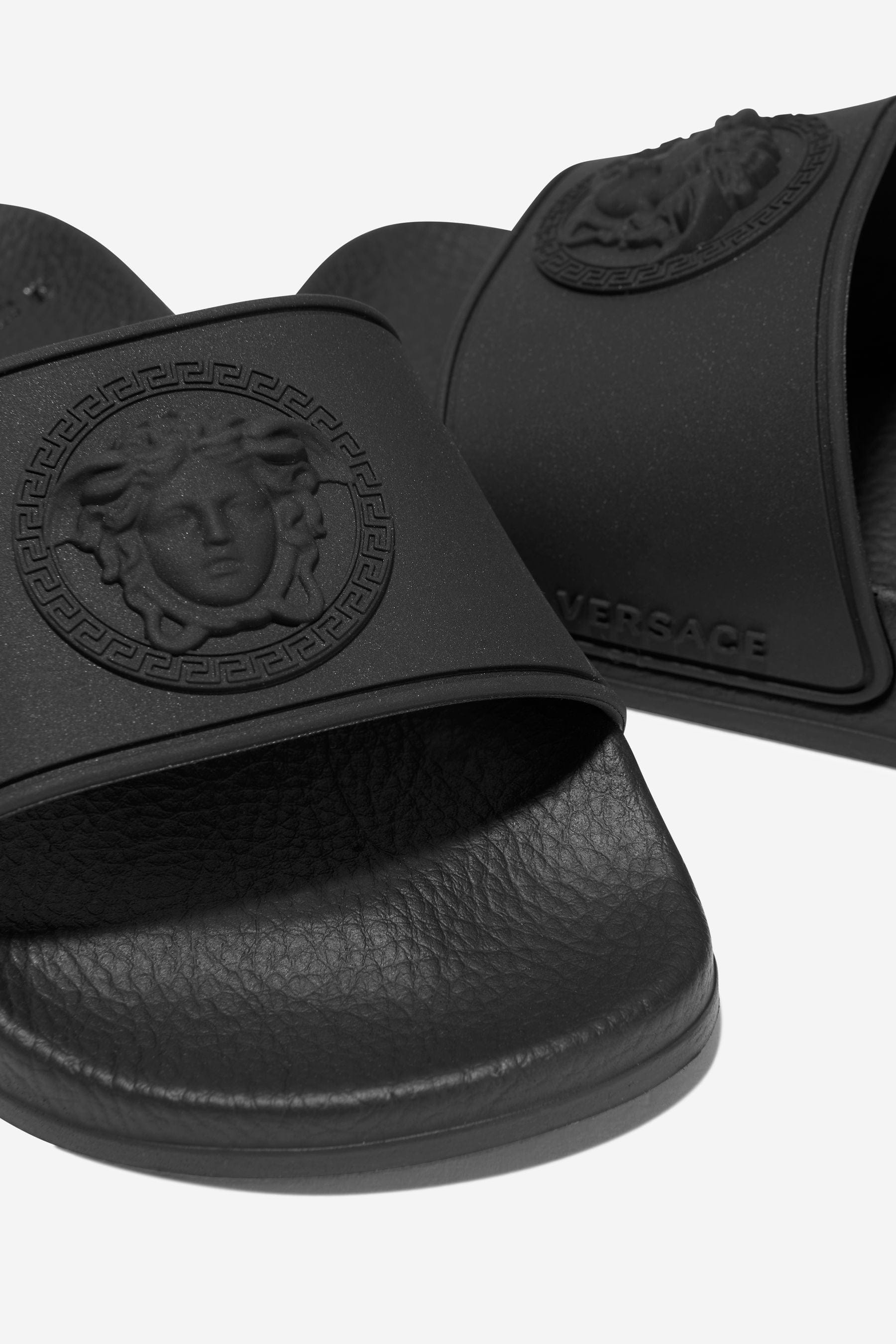Versace Kids Medusa Logo Sliders in Black