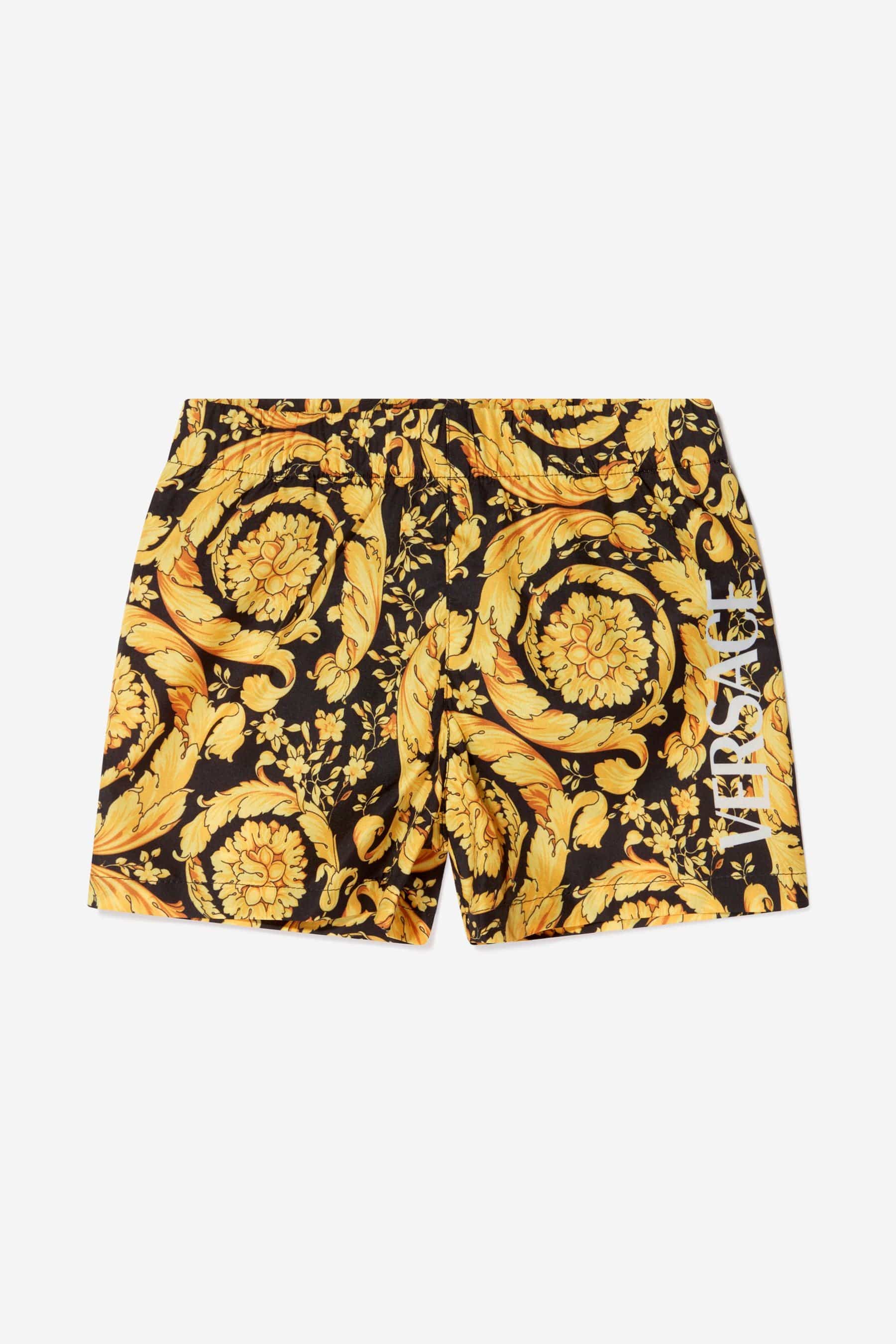 Versace Baby Boys Baroque Swim Shorts in Black