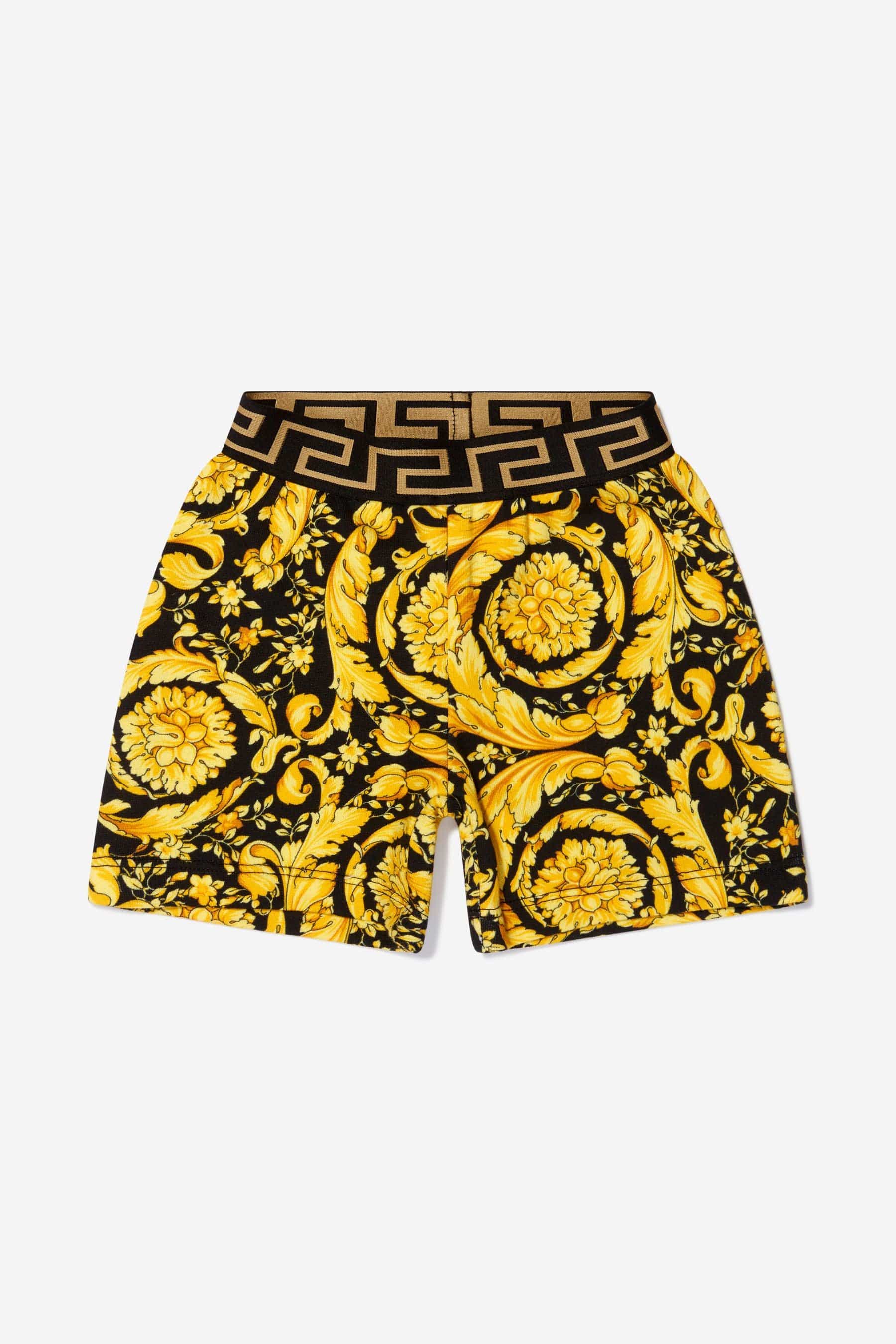 Versace Baby Boys Barocco Shorts in Black