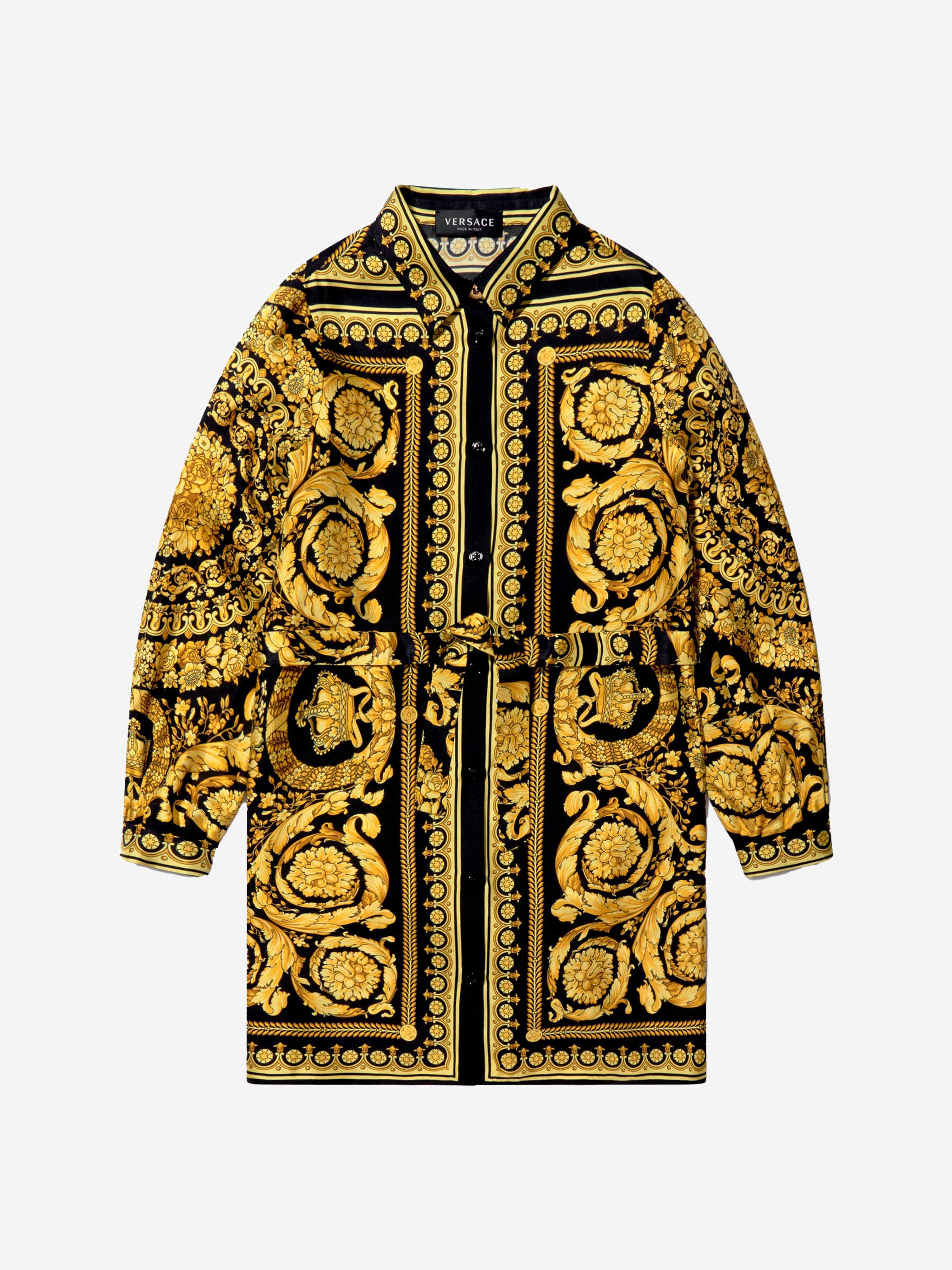 Versace Girls Baroque Print Shirt Dress