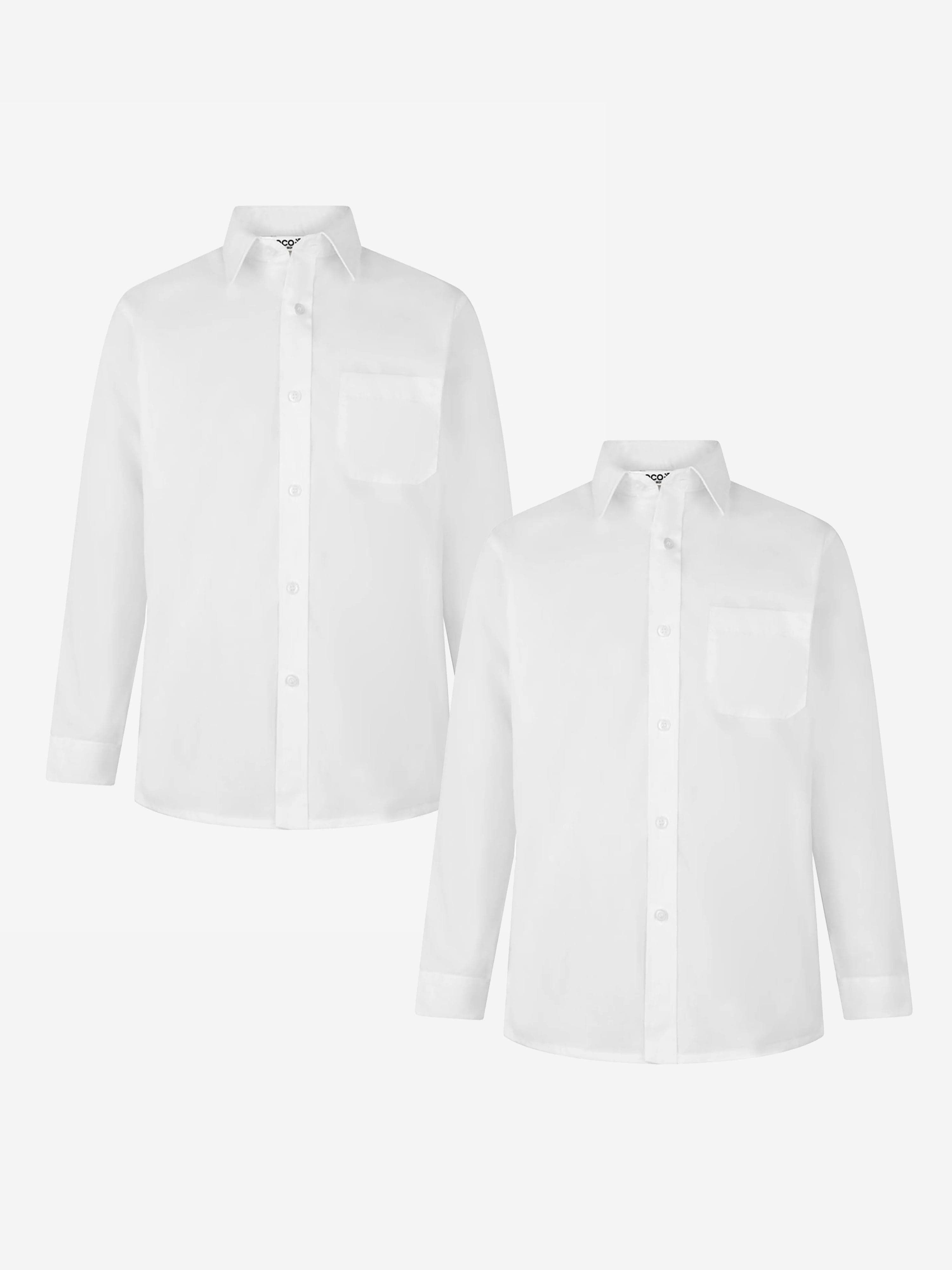 Zeco Boys School Long Sleeve Shirt Twin Pack in White