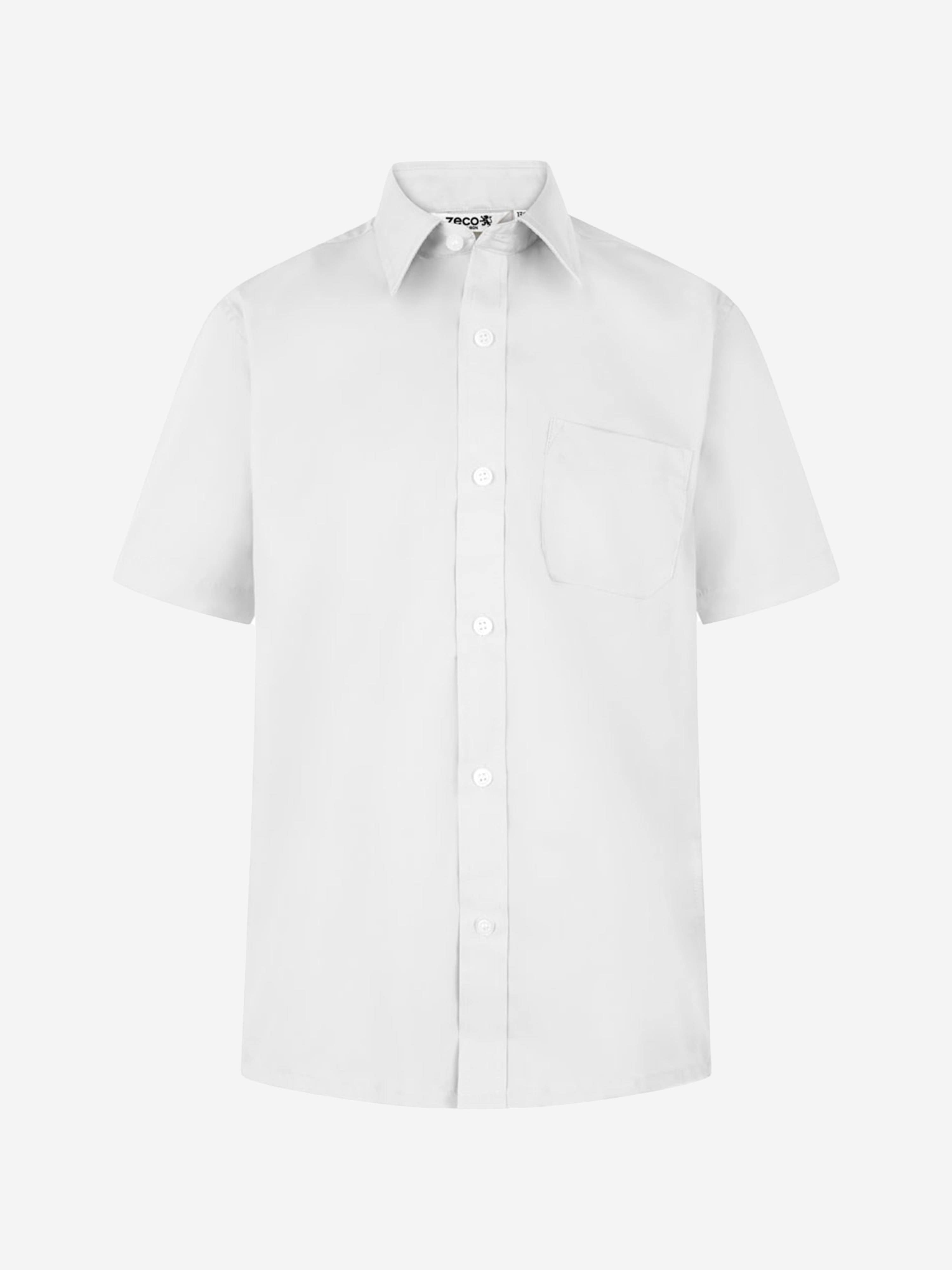 Zeco Boys School Short Sleeve Shirt Twin Pack in White