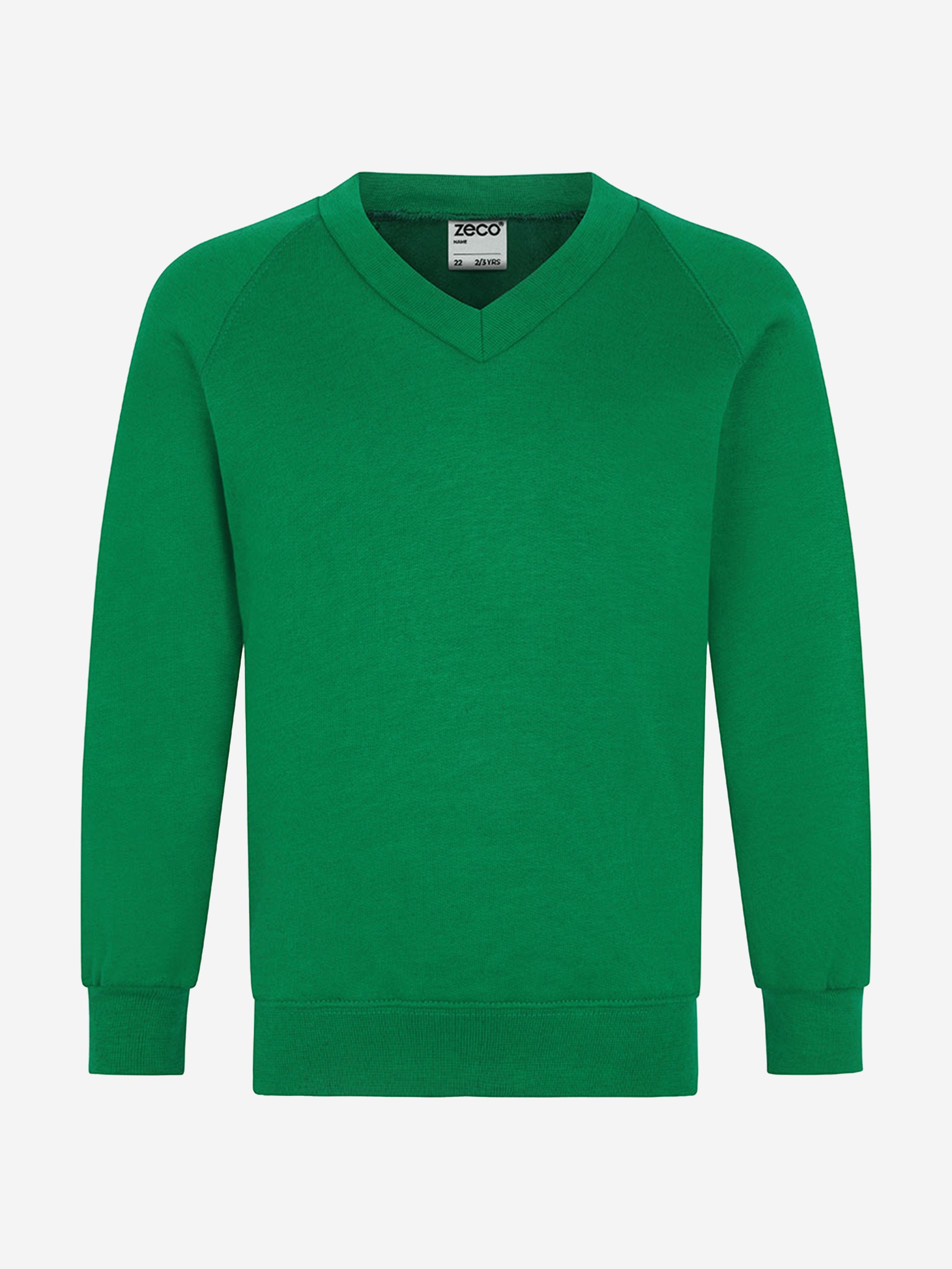 Zeco Kids School V-Neck Sweatshirt in Green