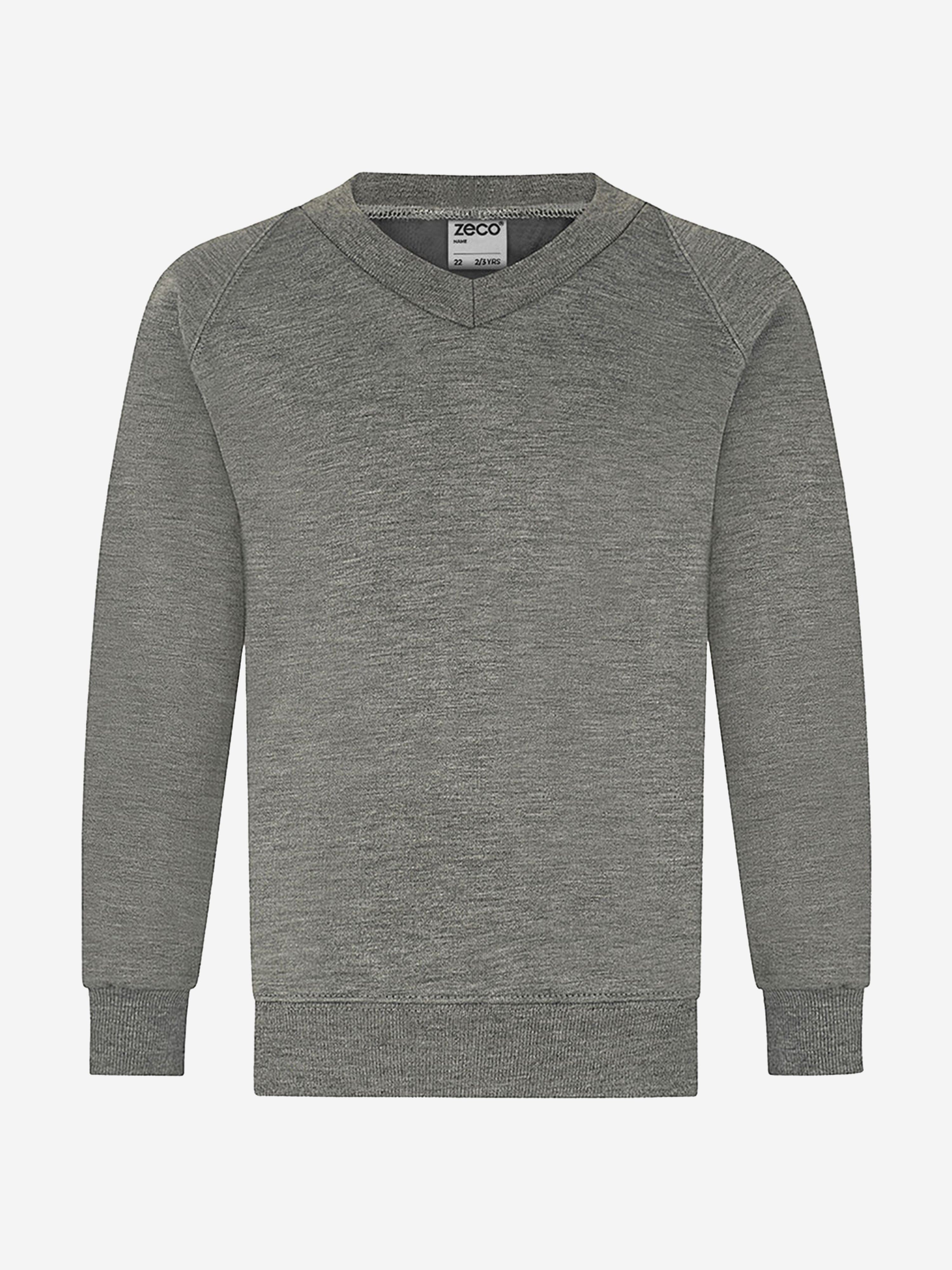 Zeco Kids School V-Neck Sweatshirt in Grey