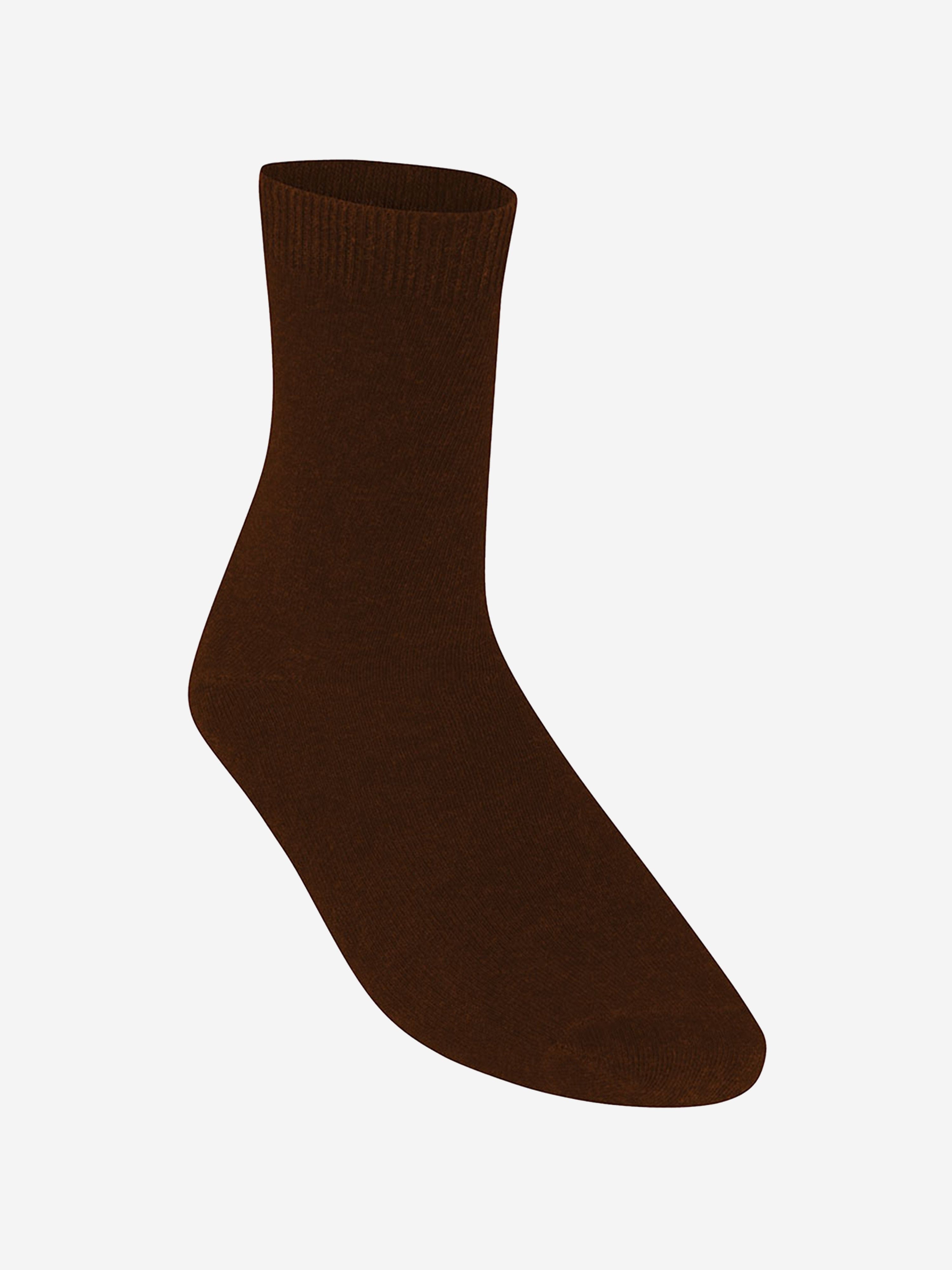 Zeco Kids School Turnover Top Socks (5 Pack) in Brown