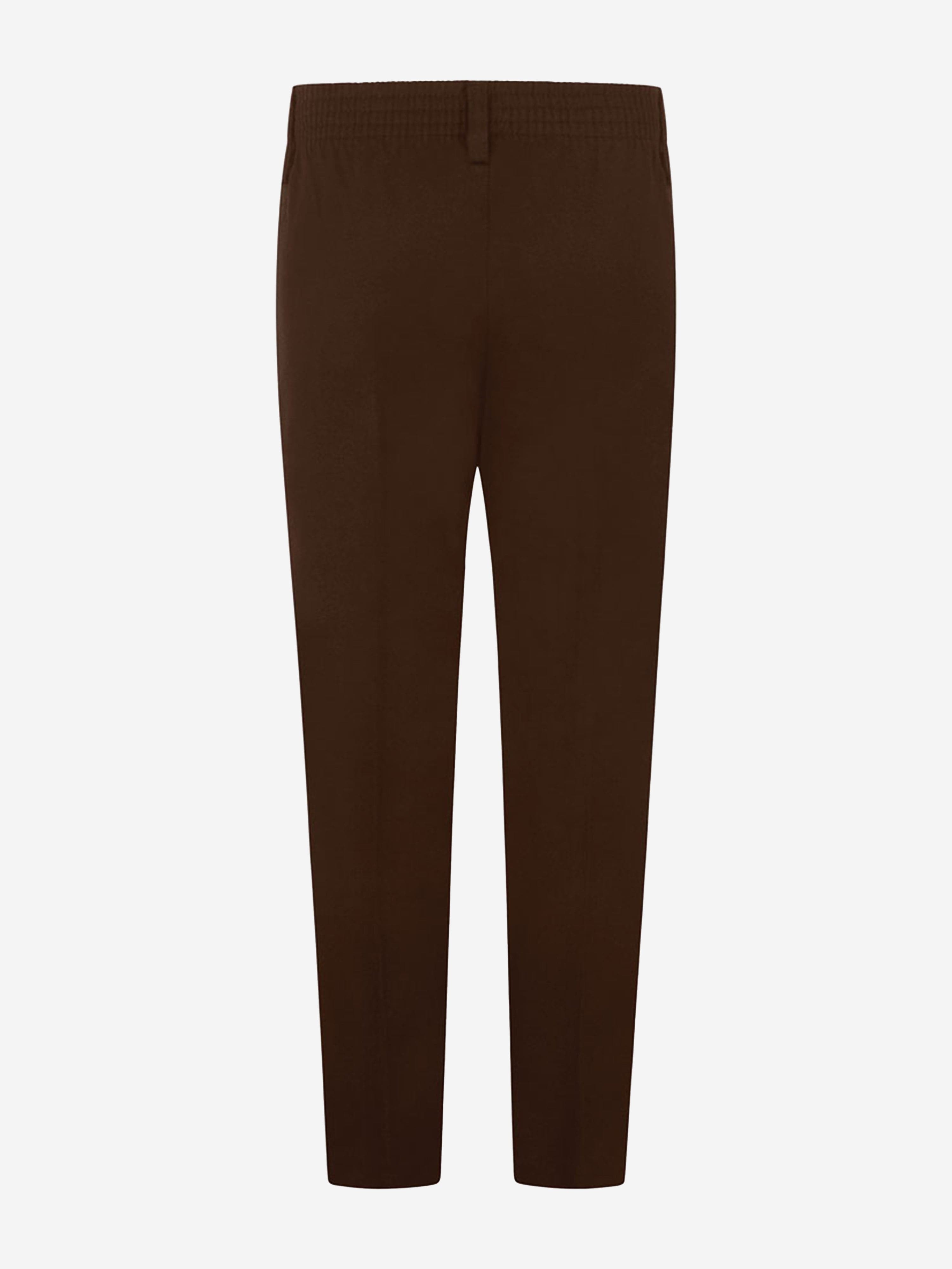 Zeco Boys School Slim Fit Trousers in Brown