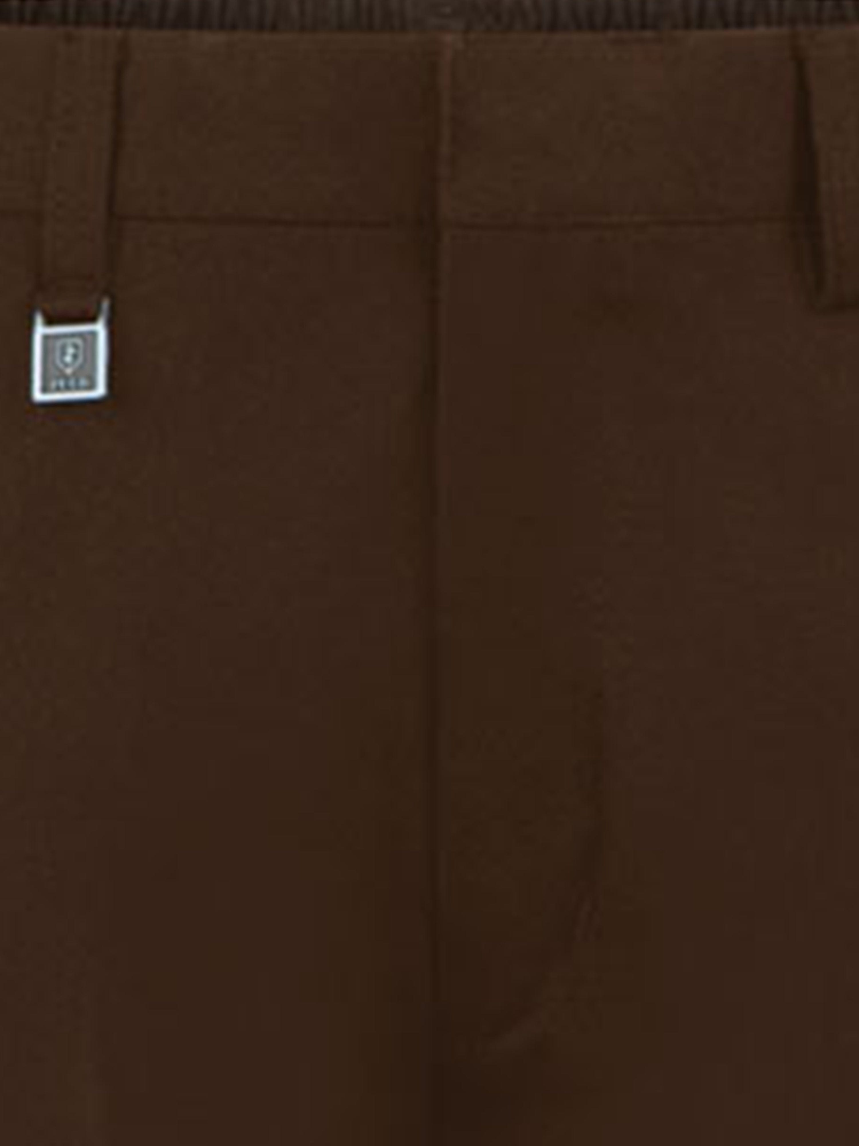 Zeco Boys School Slim Fit Trousers in Brown