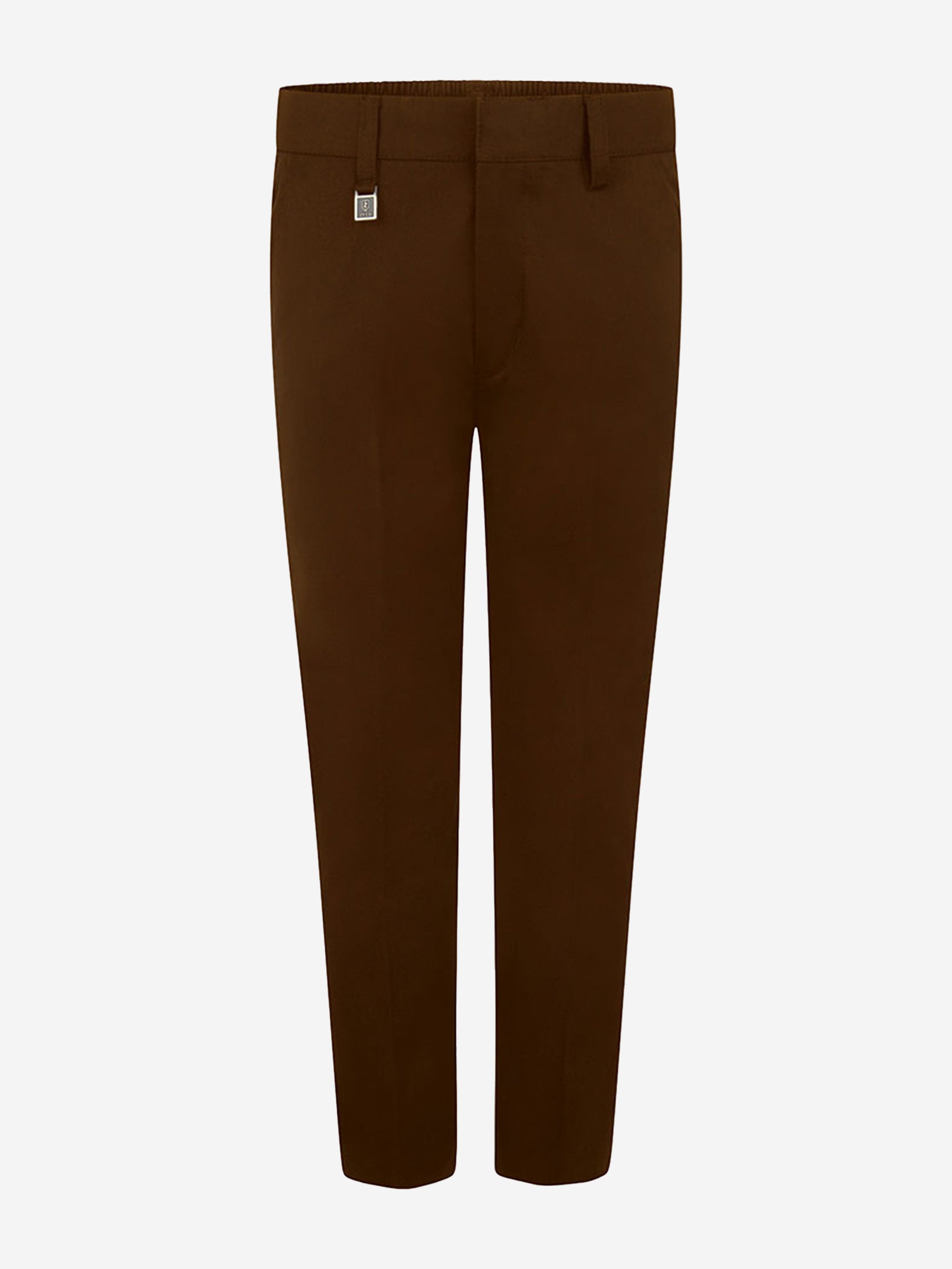 Zeco Boys School Standard Fit Trousers in Brown