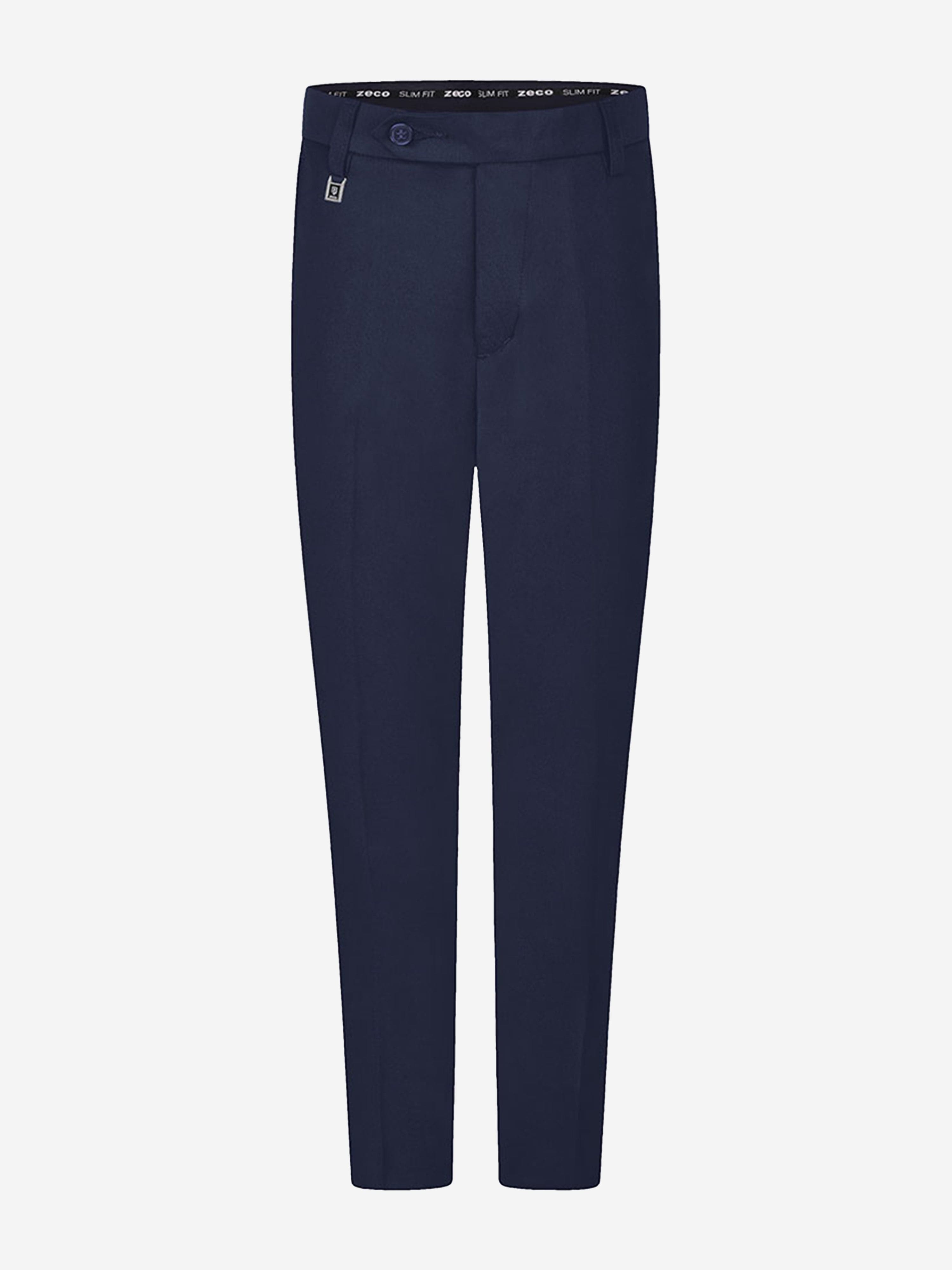 Zeco Boys School Slim Fit Long Leg Trousers in Navy