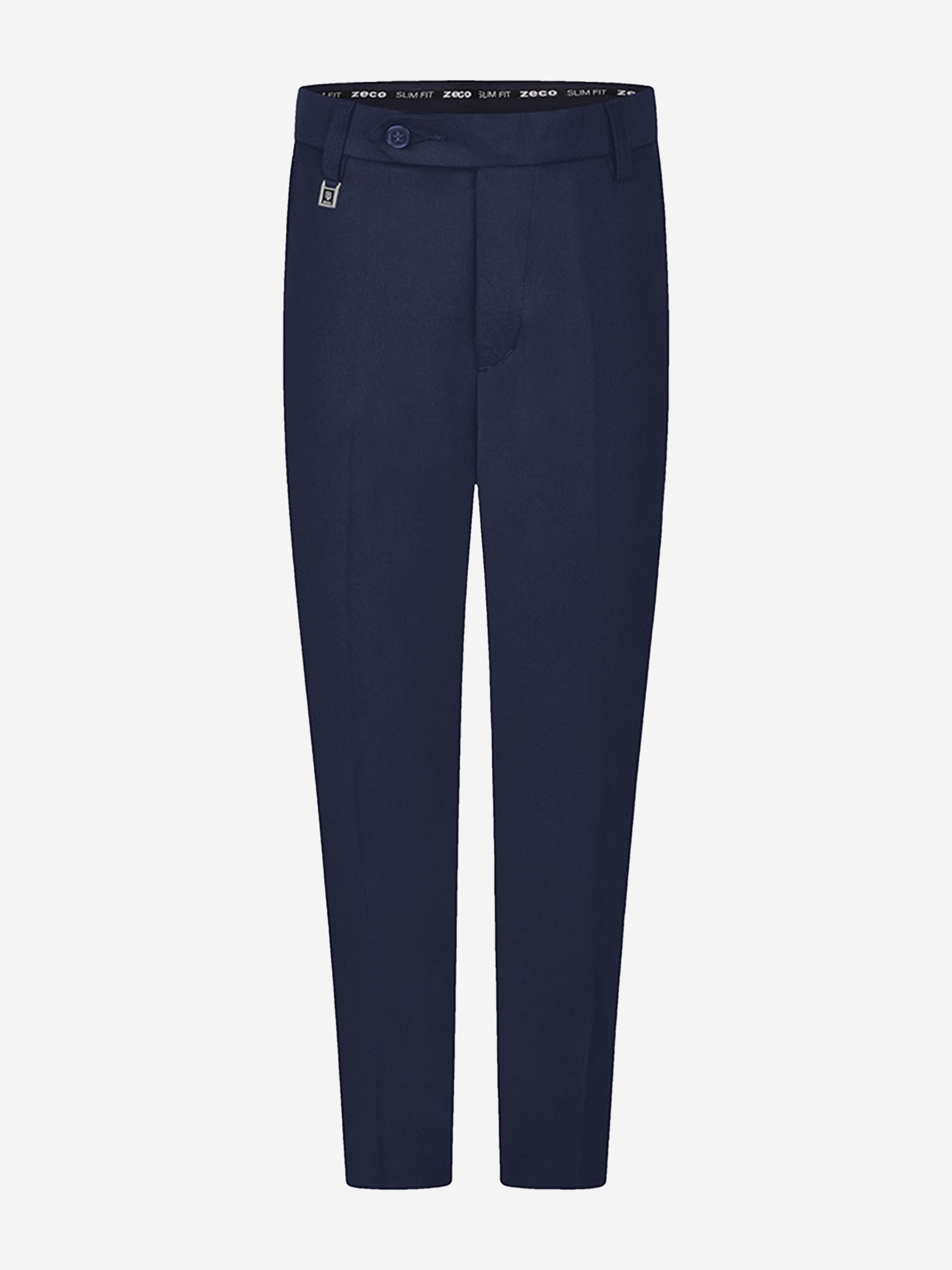 Zeco Boys School Slim Fit Regular Leg Trousers in Navy