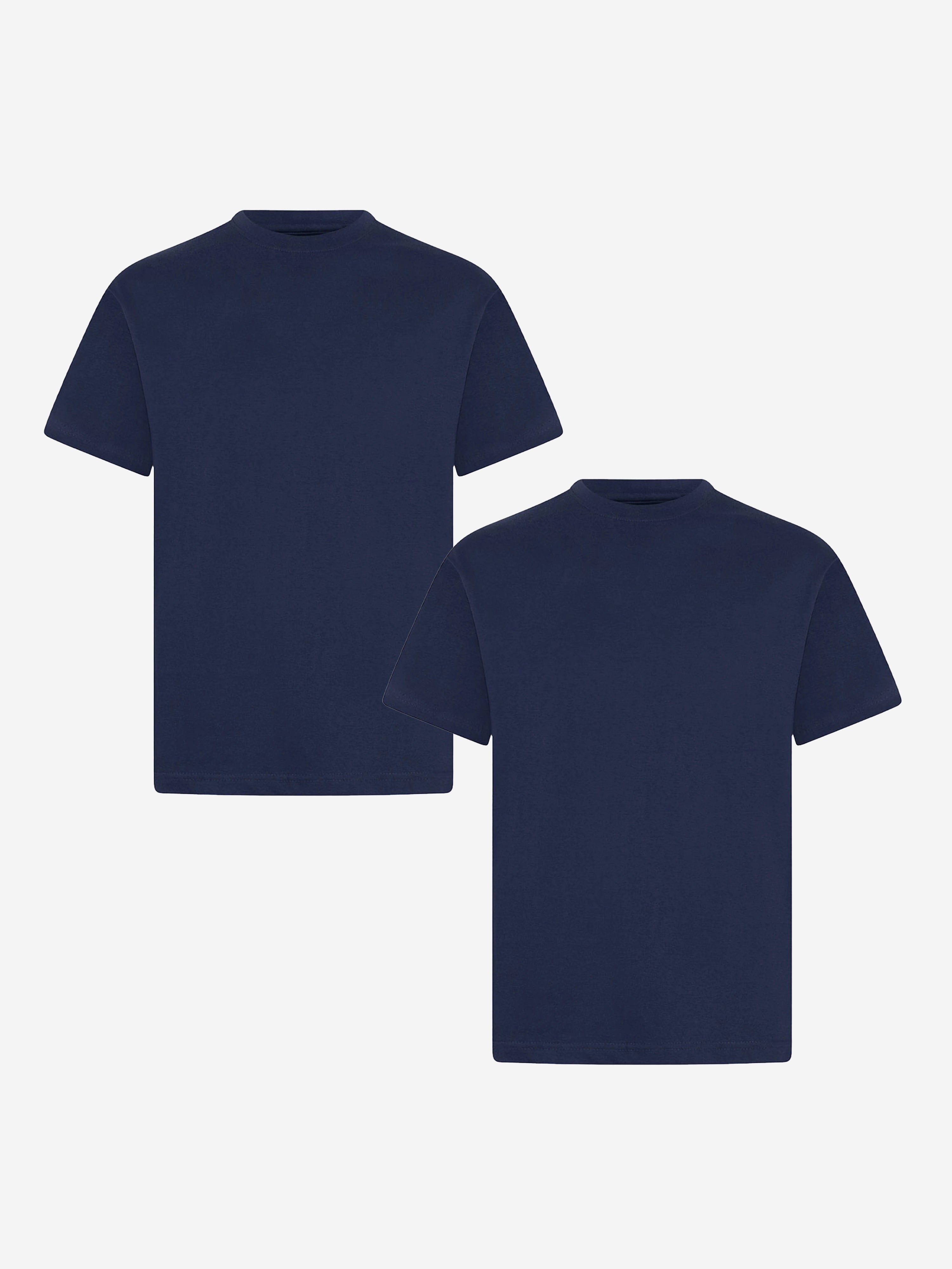 Zeco Kids School Crew Neck T-Shirt (Twin Pack) in Navy