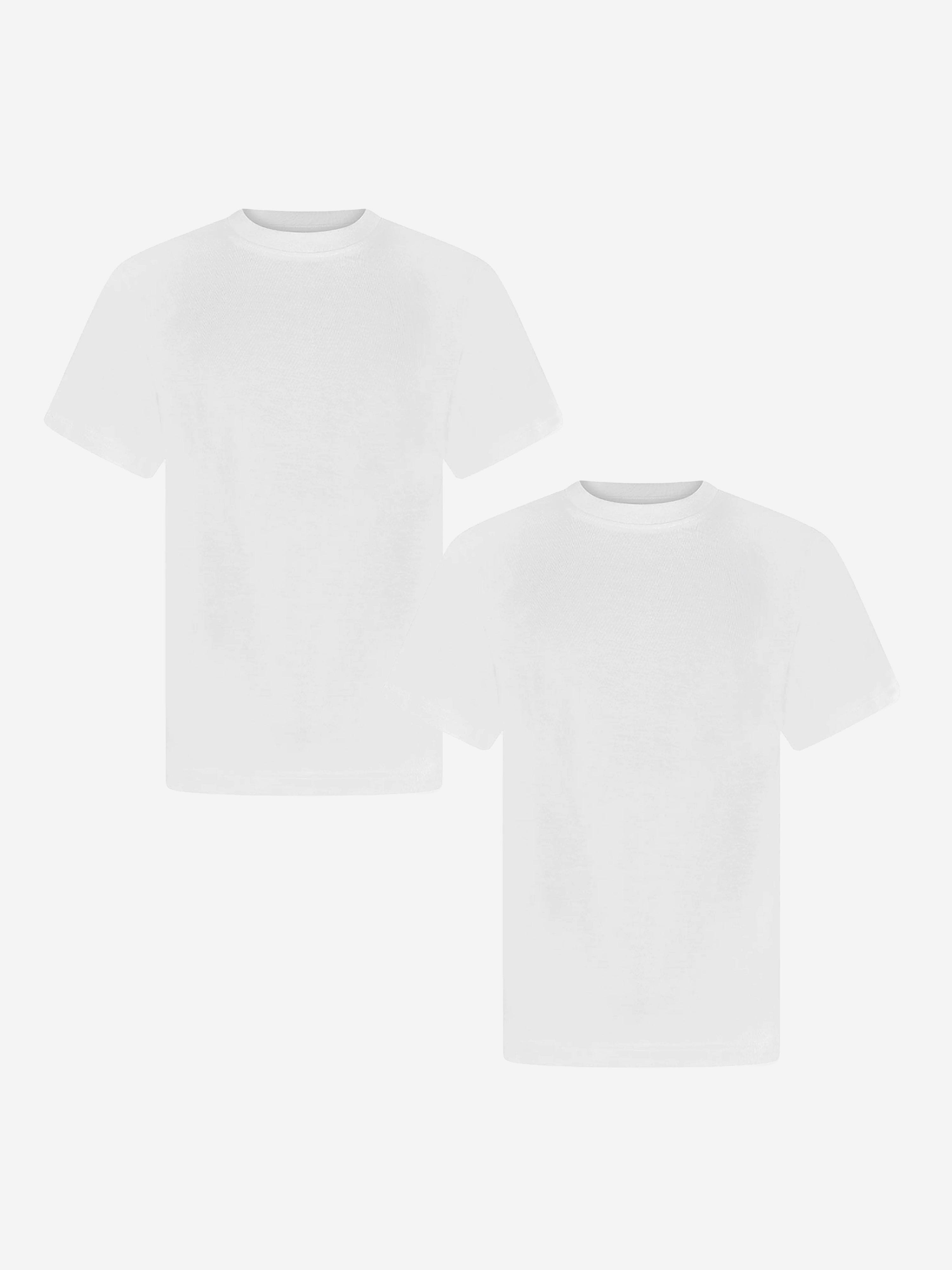 Zeco Kids School Crew Neck T-Shirt (Twin Pack) in White