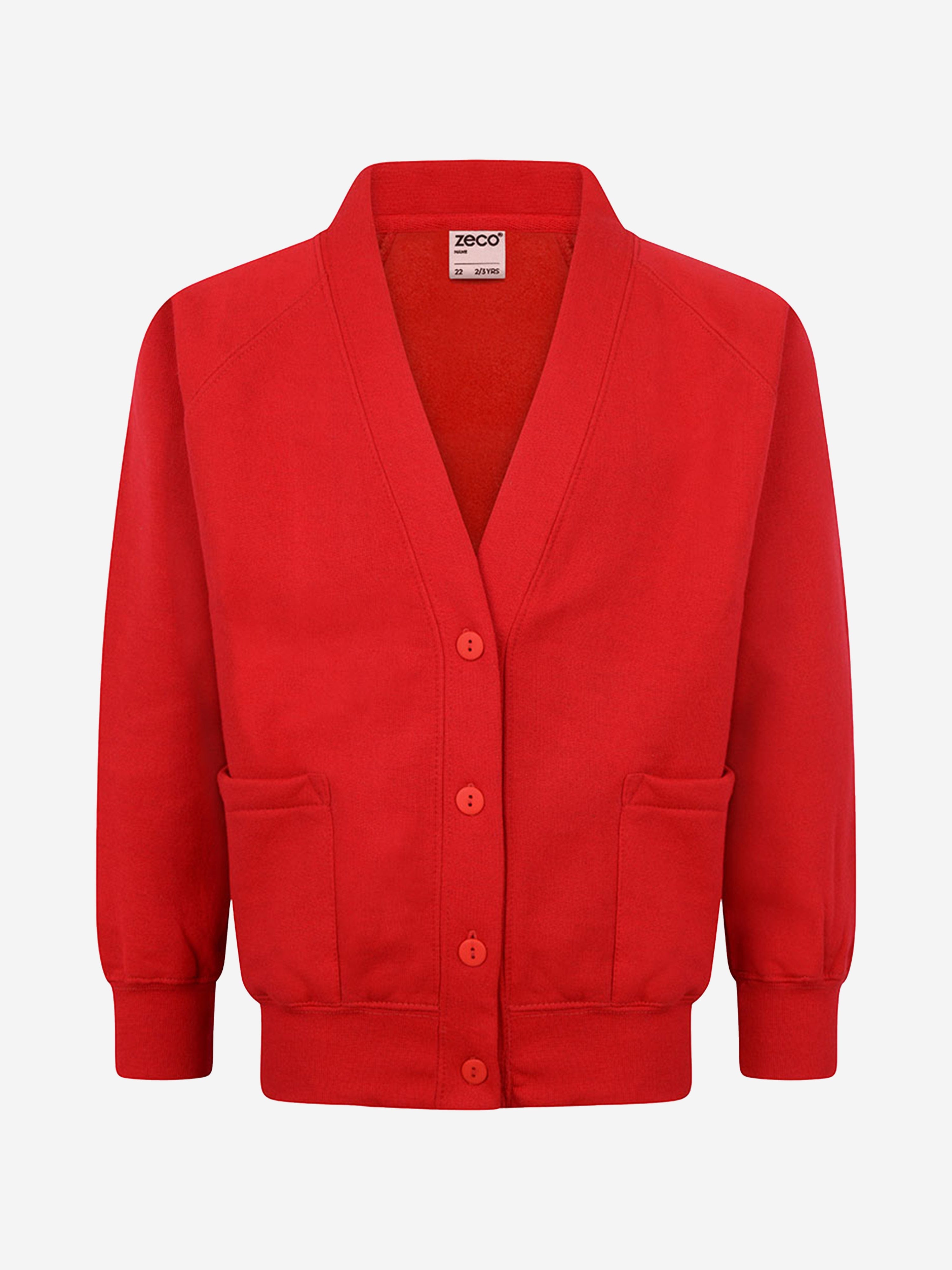 Zeco Kids School Sweatshirt Cardigan in Red