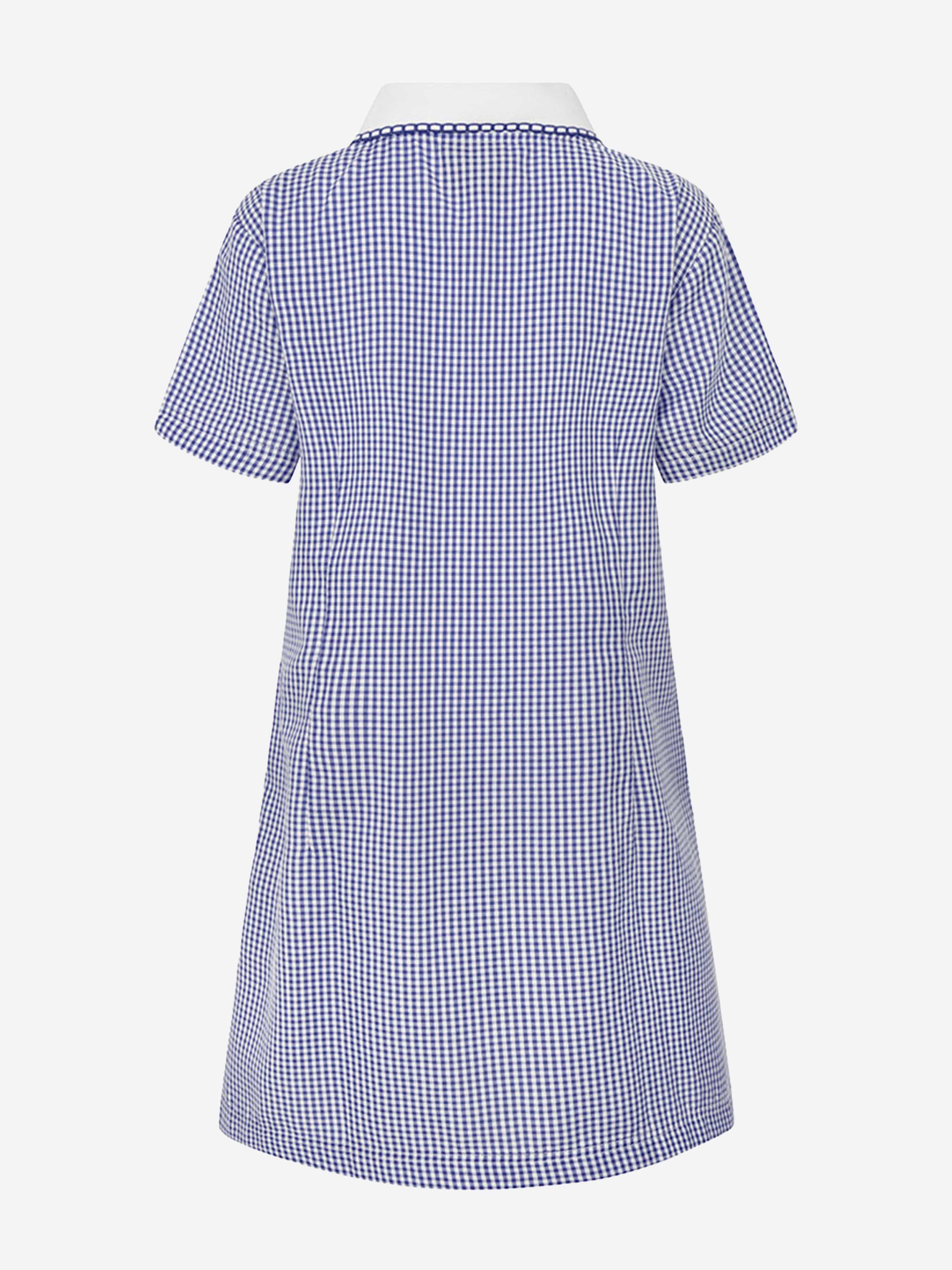 Zeco Girls School A-Line Gingham Eco-Dress in Navy