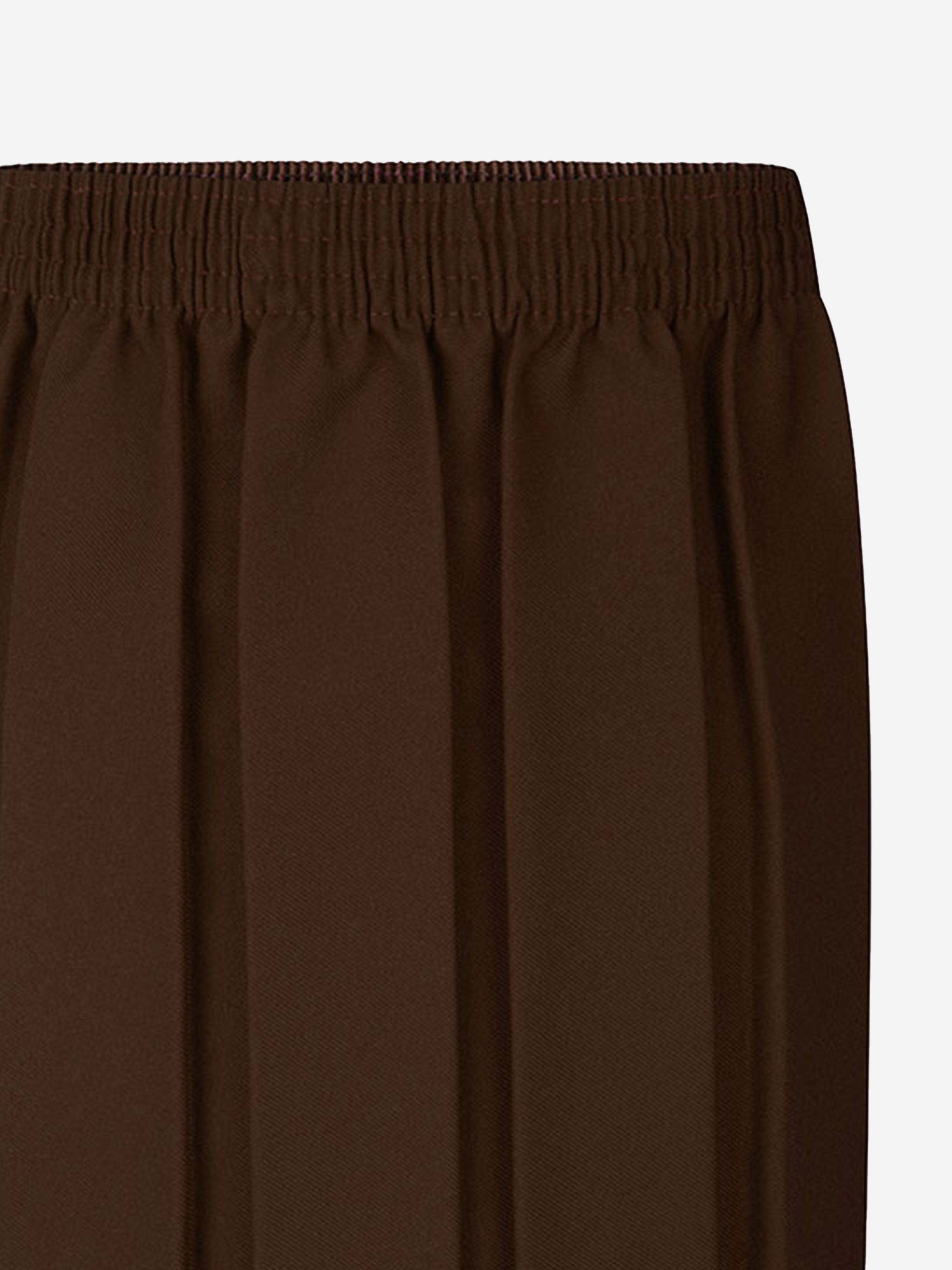 Zeco Girls School Box Pleat Skirt in Brown