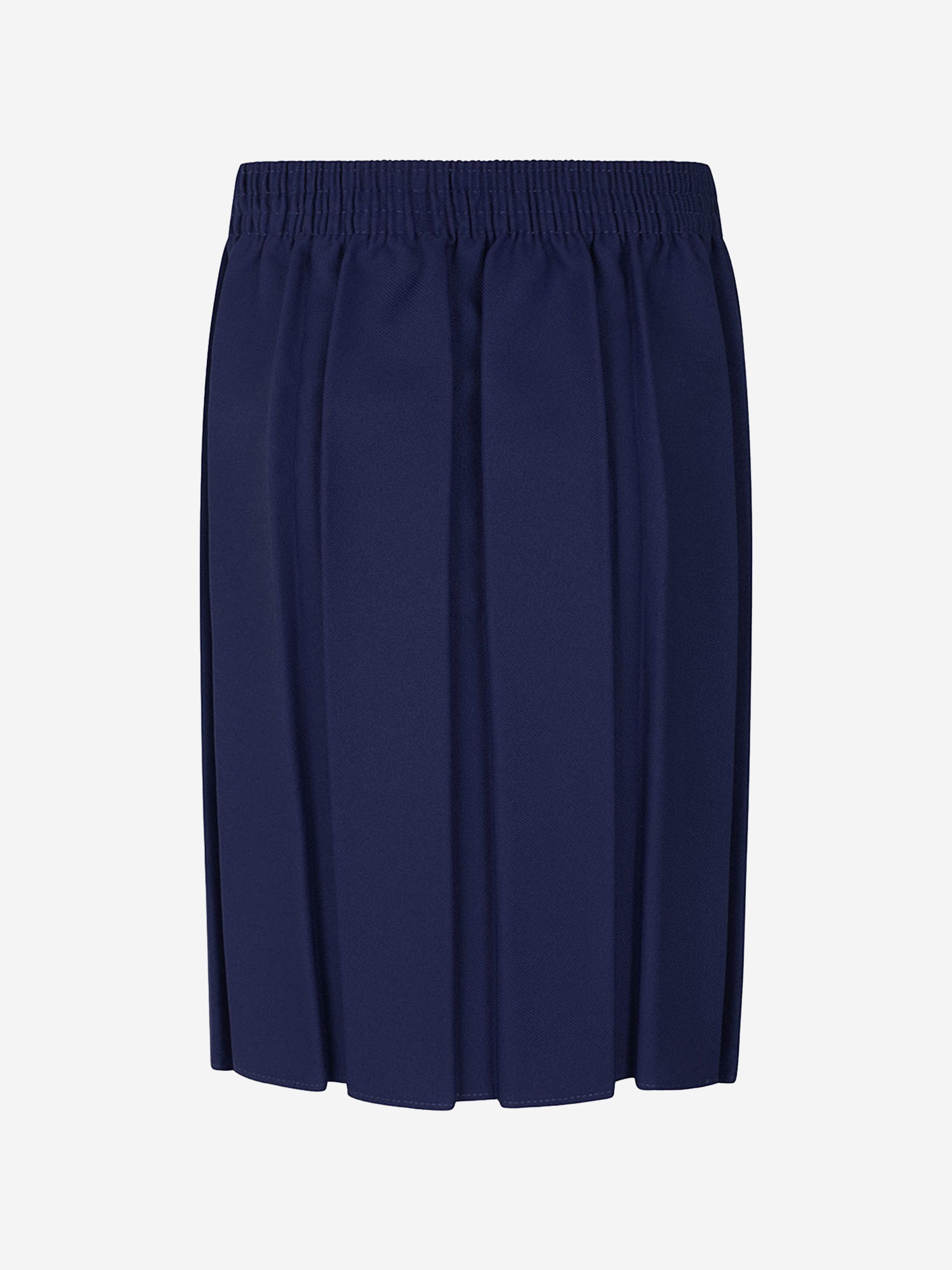 Zeco Girls School Box Pleat Skirt in Navy