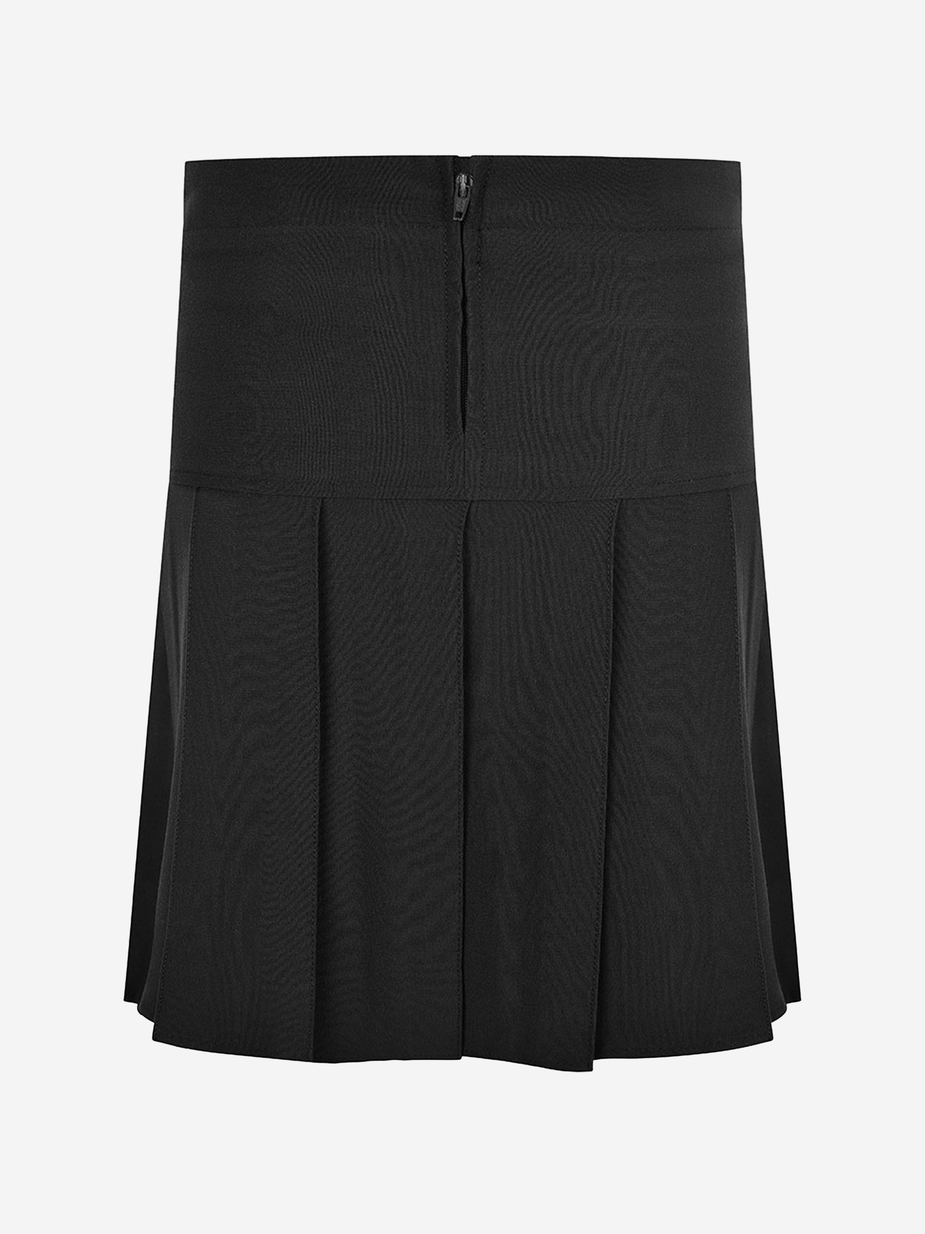 Zeco Girls School Pleated Skirt With Scrunchie (Regular Length) in Black