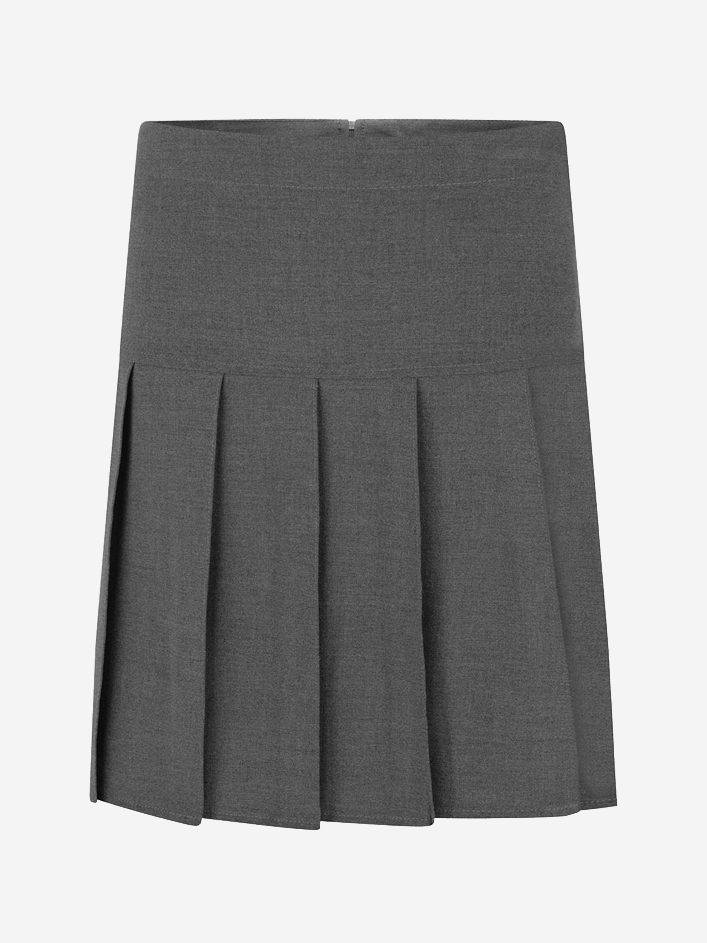 Zeco Girls School Pleated Skirt With Scrunchie (Regular Length) in Grey