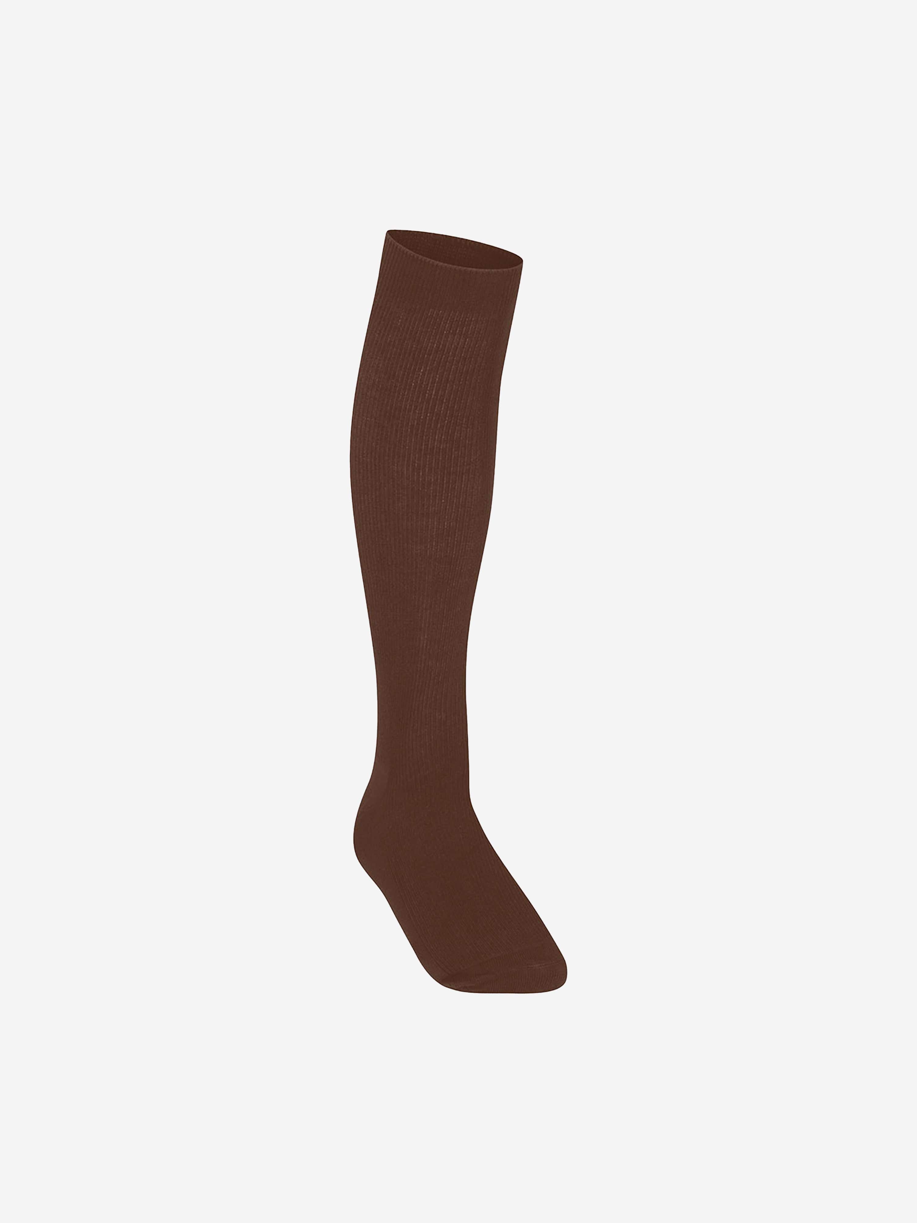 Zeco Girls School Knee High Socks (3 Pack) in Brown