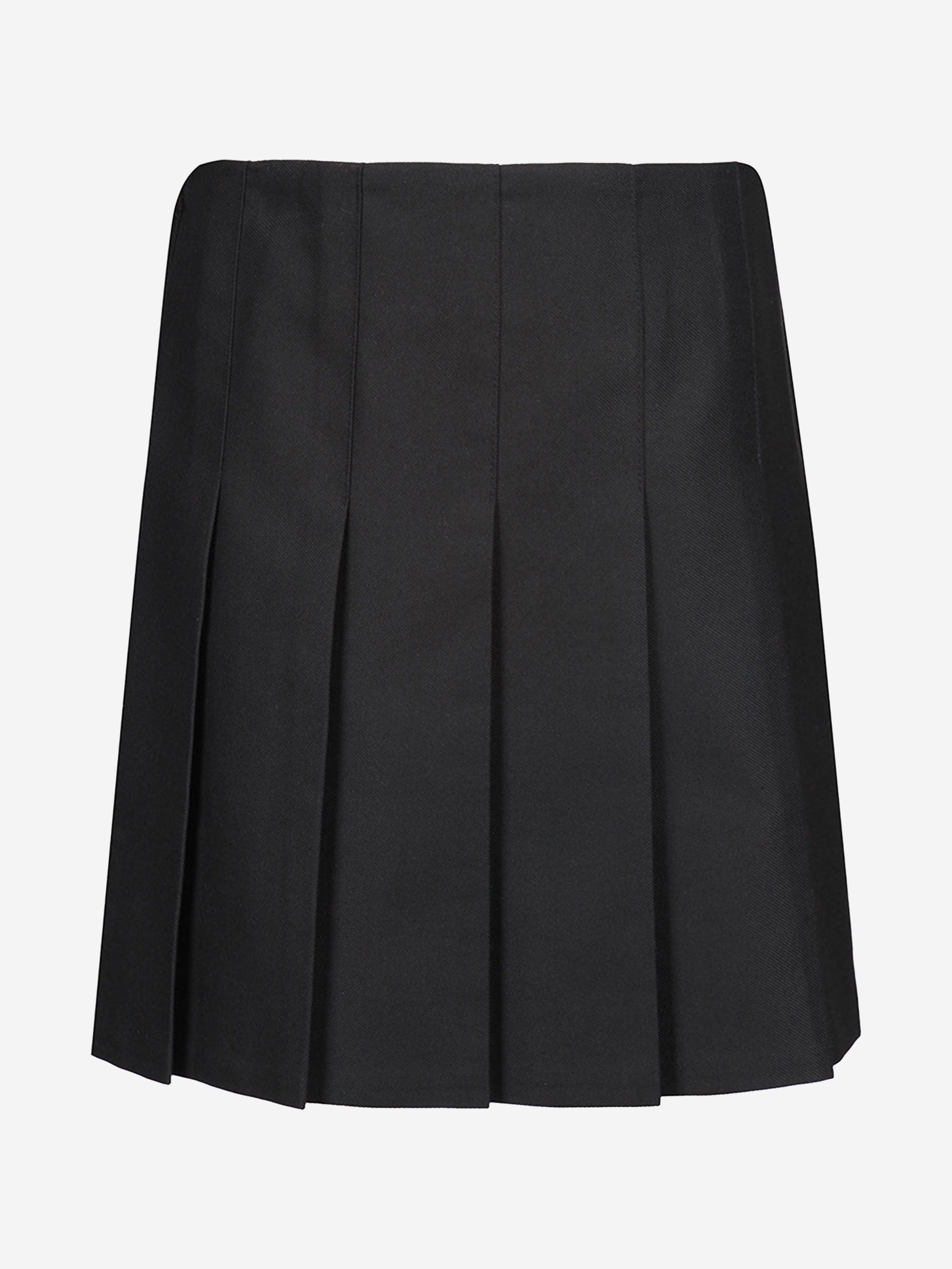 Zeco Girls School Junior Stitch Down Pleat Skirt in Black