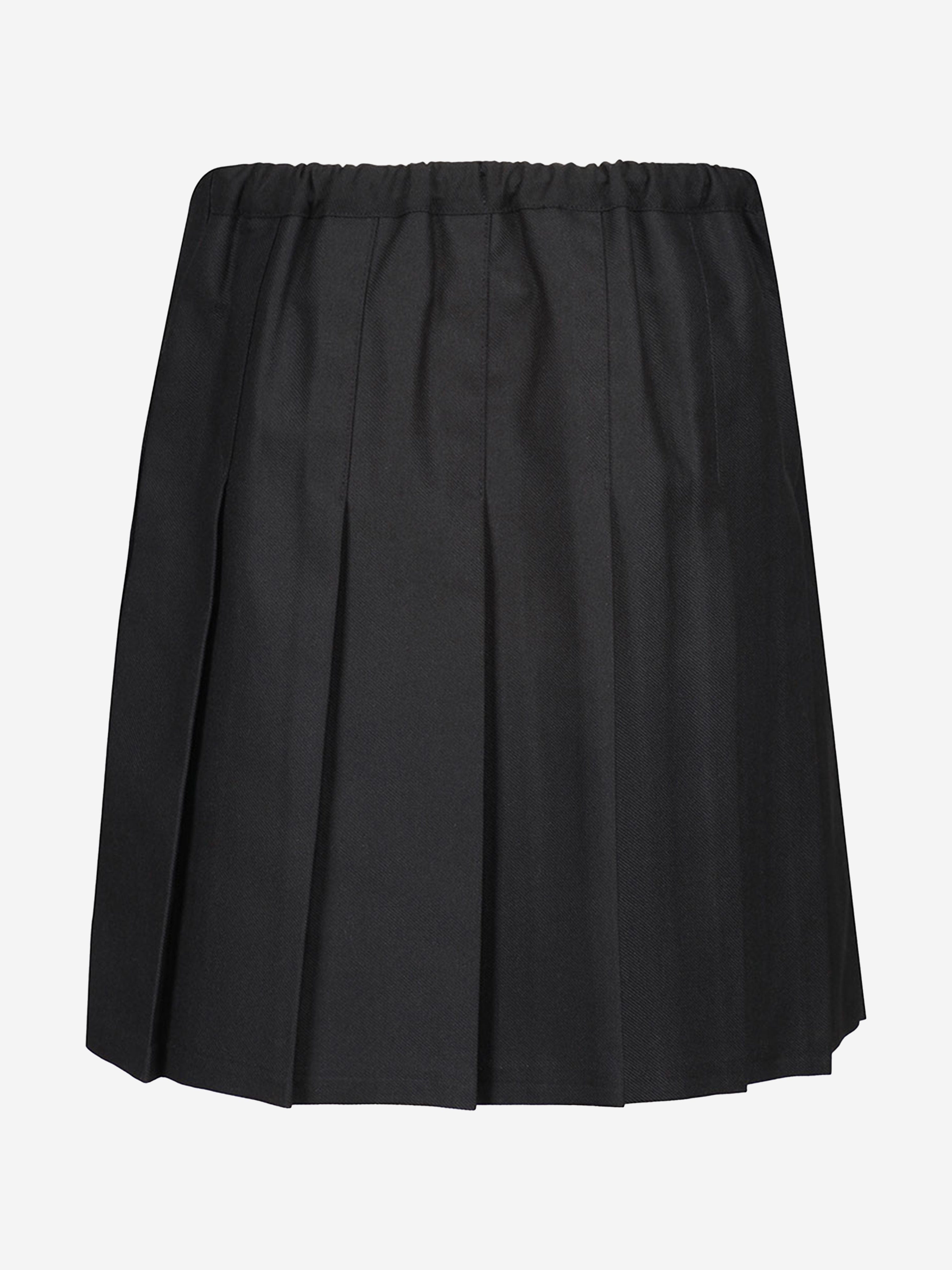 Zeco Girls School Junior Stitch Down Pleat Skirt in Black