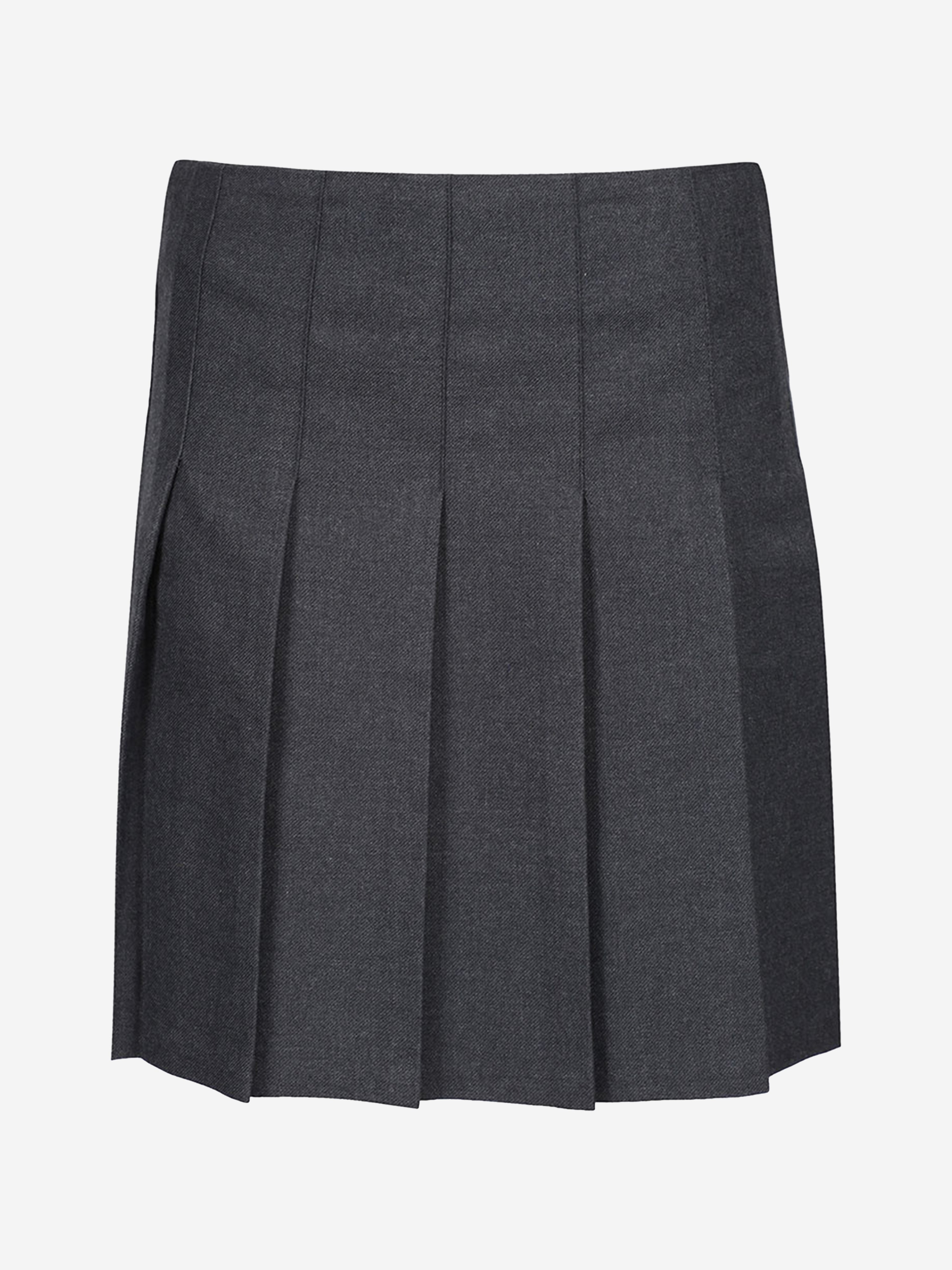 Zeco Girls School Junior Stitch Down Pleat Skirt in Grey