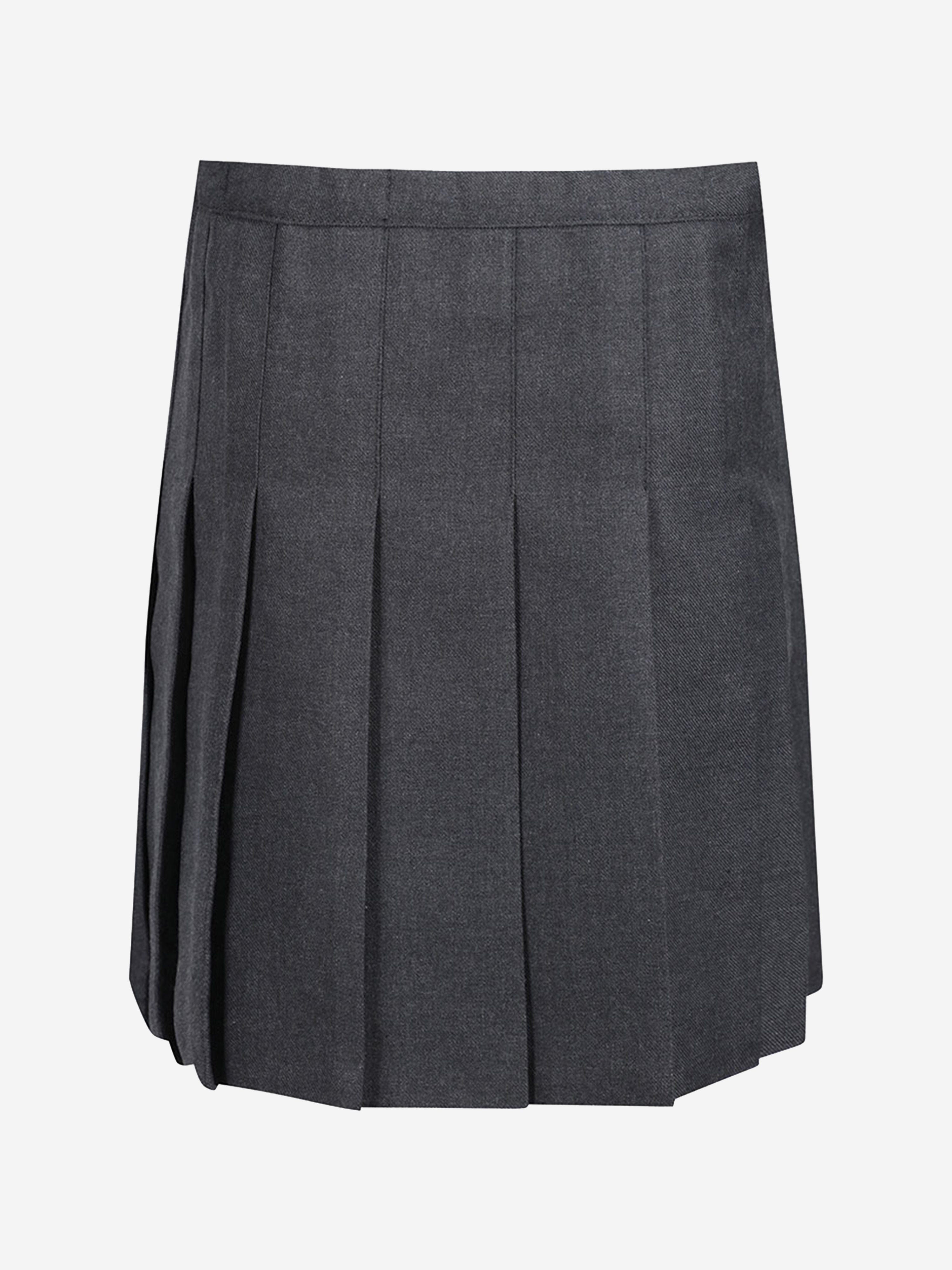 Zeco Girls School Junior Stitch Down Pleat Skirt in Grey