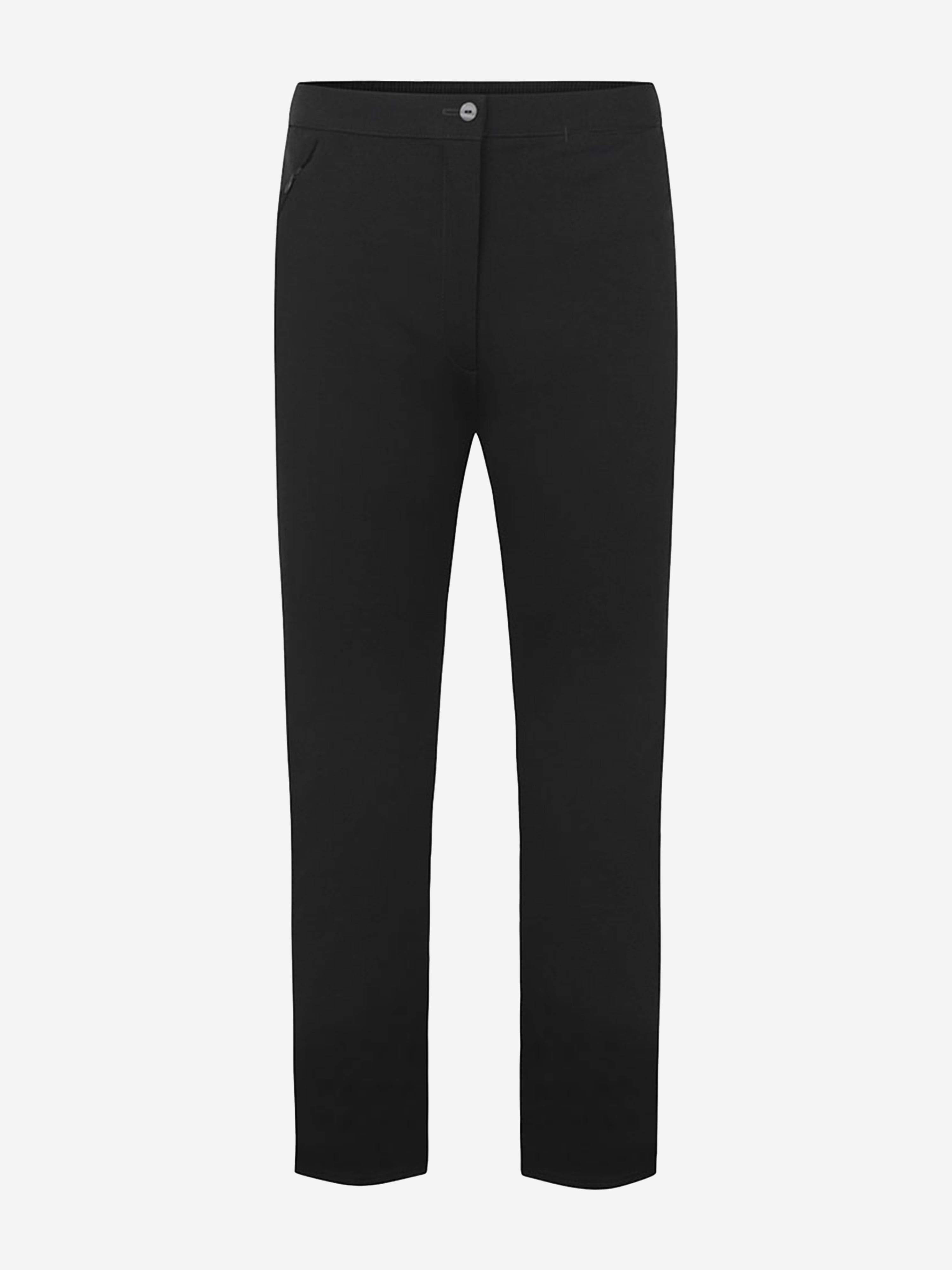 Zeco Girls School Slim Fit Trousers (Elastic Black) in Black