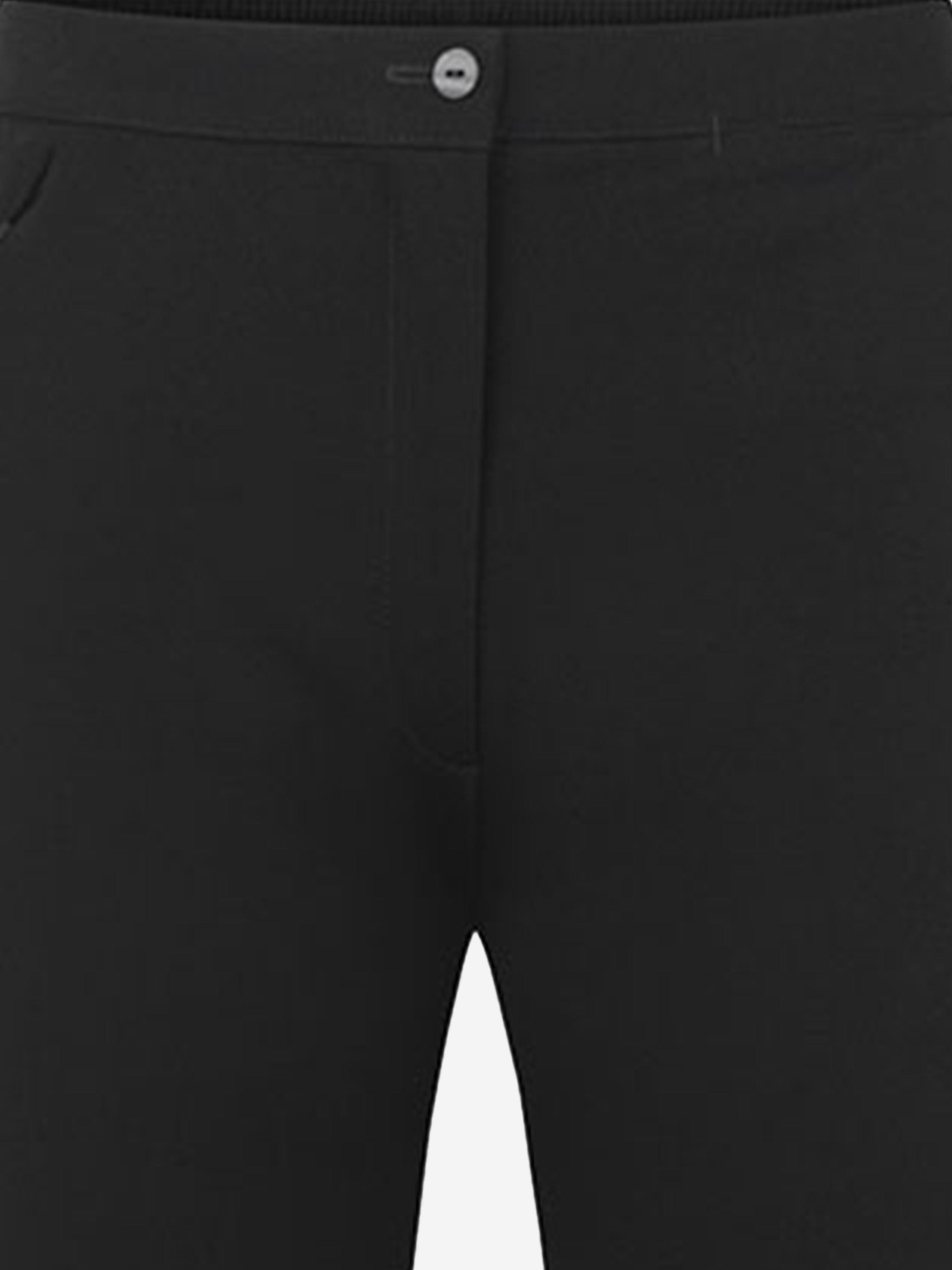 Zeco Girls School Slim Fit Trousers (Elastic Black) in Black