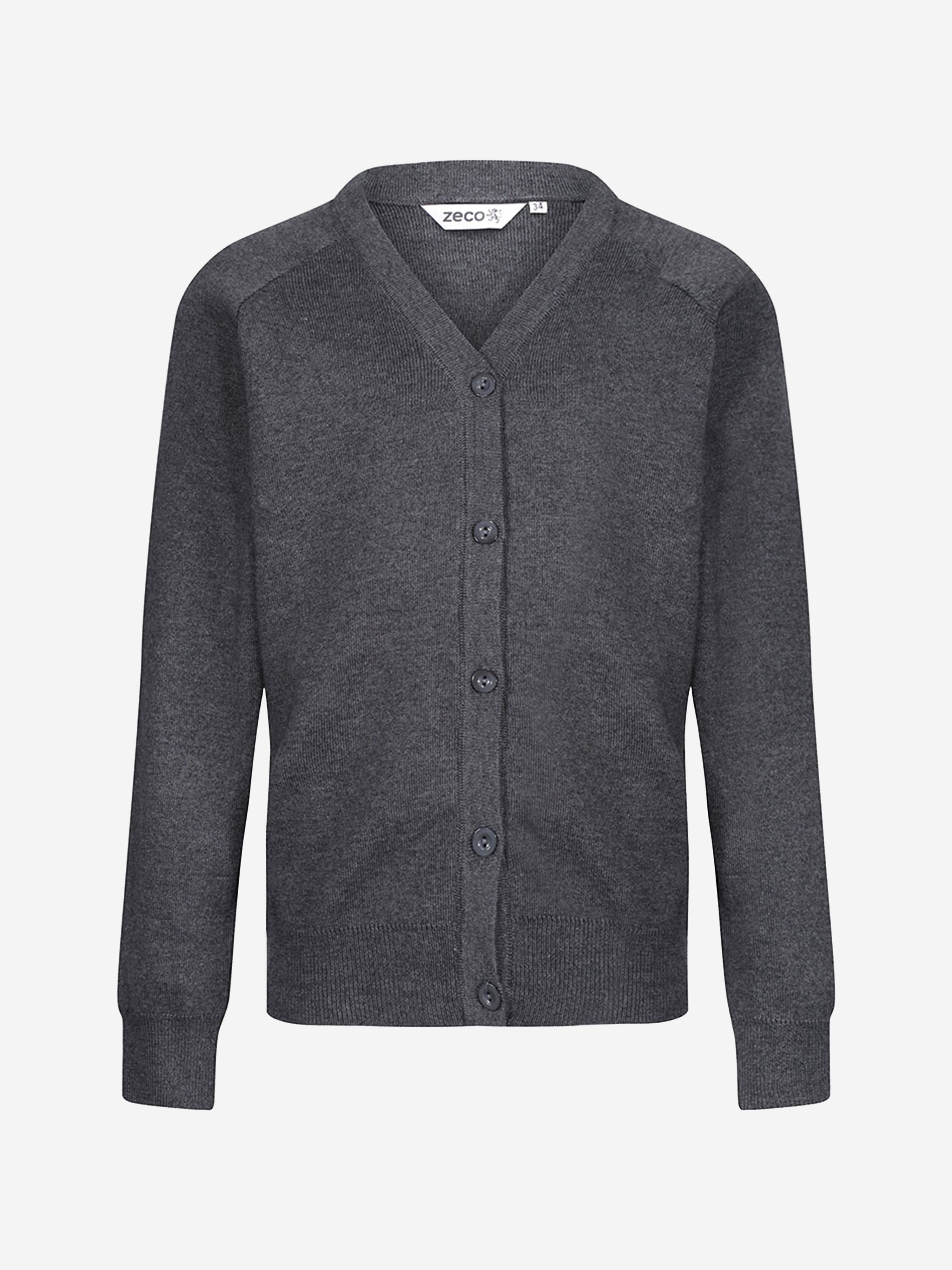 Zeco Kids School Cotton Mix Knitted Cardigan in Grey