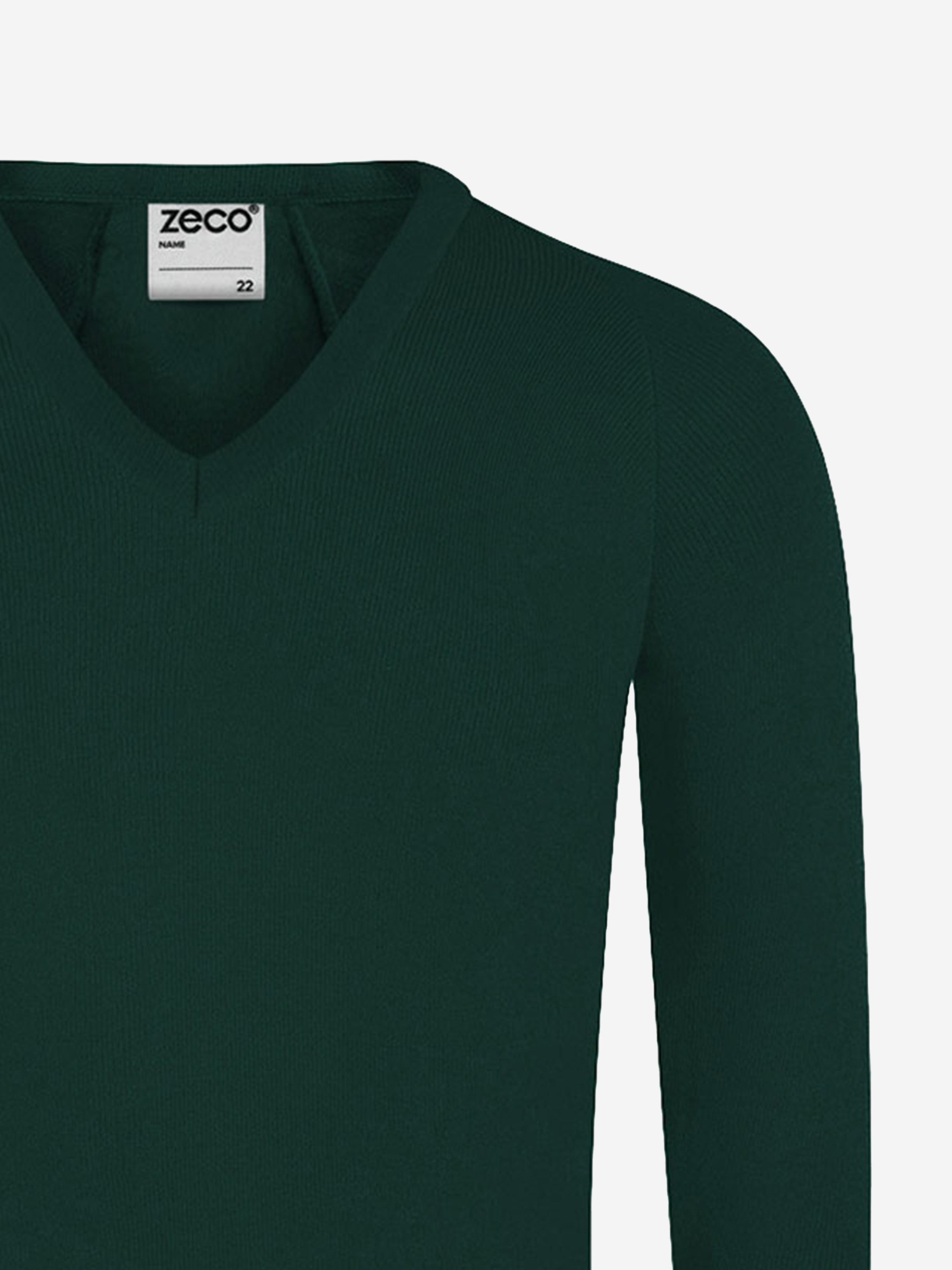 Zeco Kids School Knitted V-Neck Jumper in Green