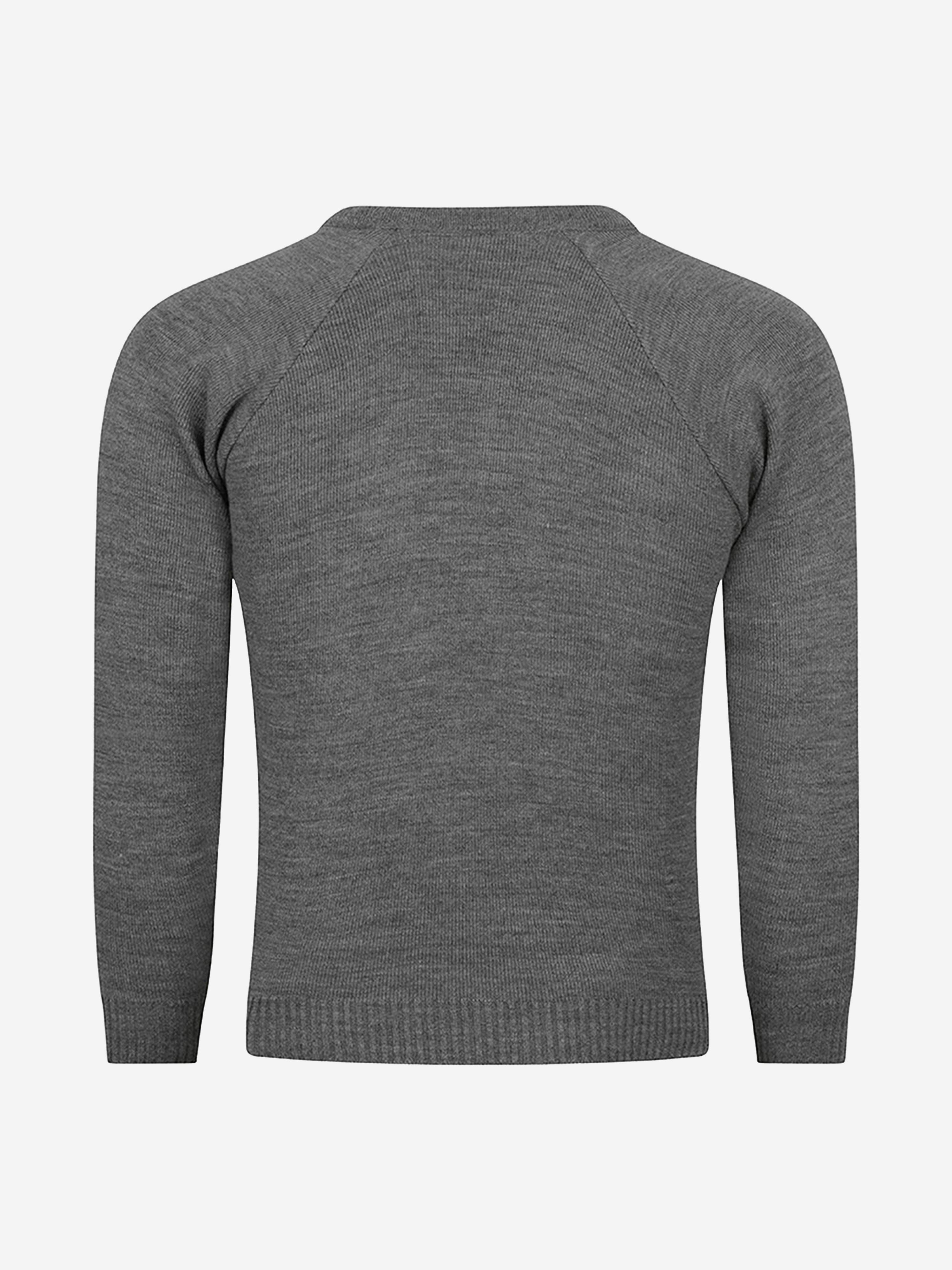 Zeco Kids School Knitted V-Neck Jumper in Grey