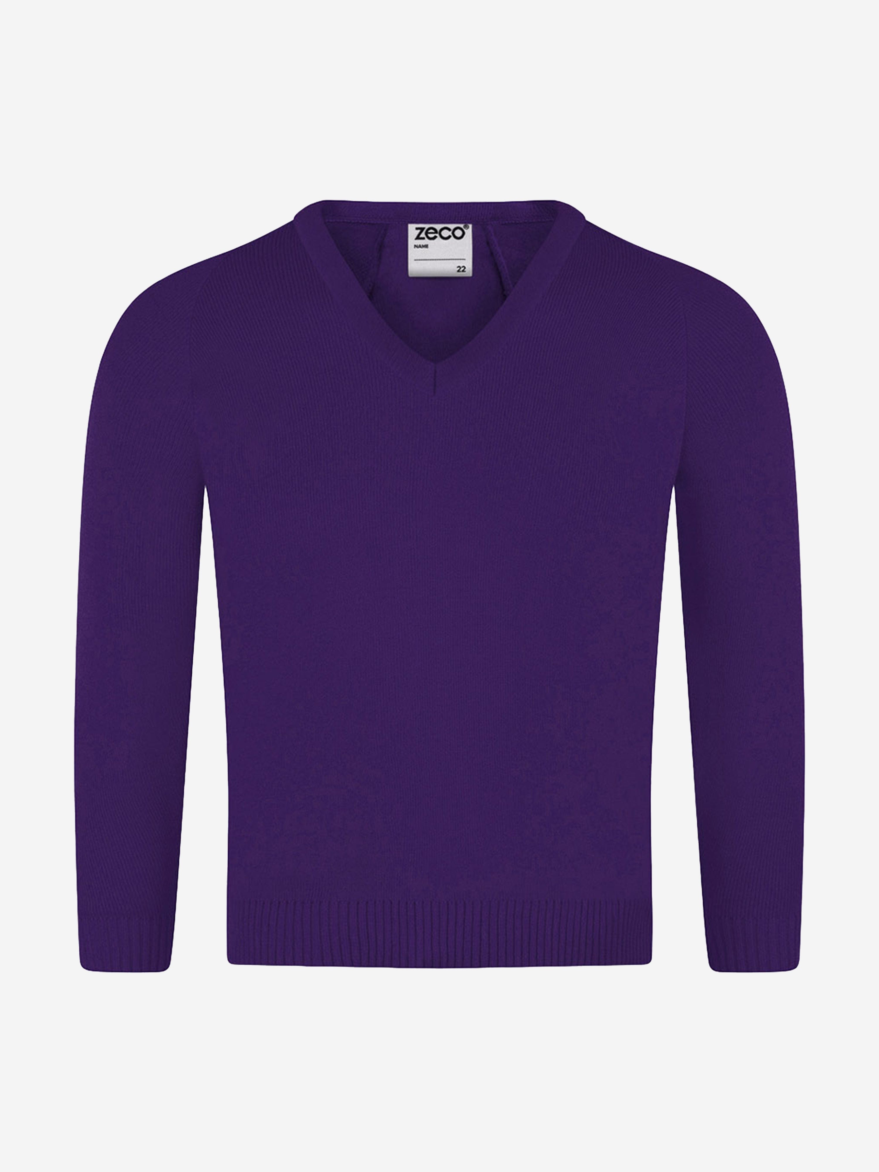 Zeco Kids School Knitted V-Neck Jumper in Purple