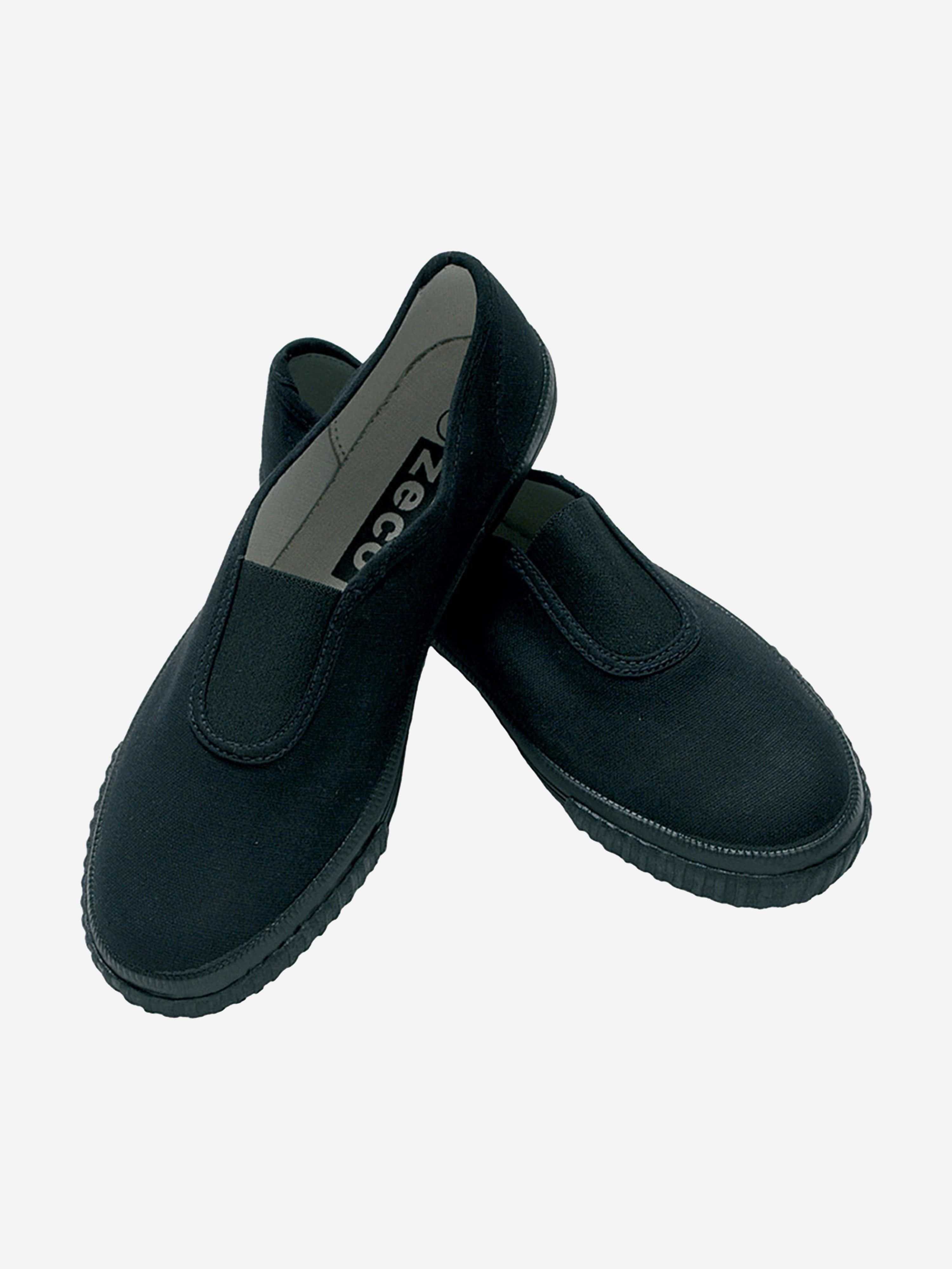 Zeco Kids School Gusset Plimsolls in Black