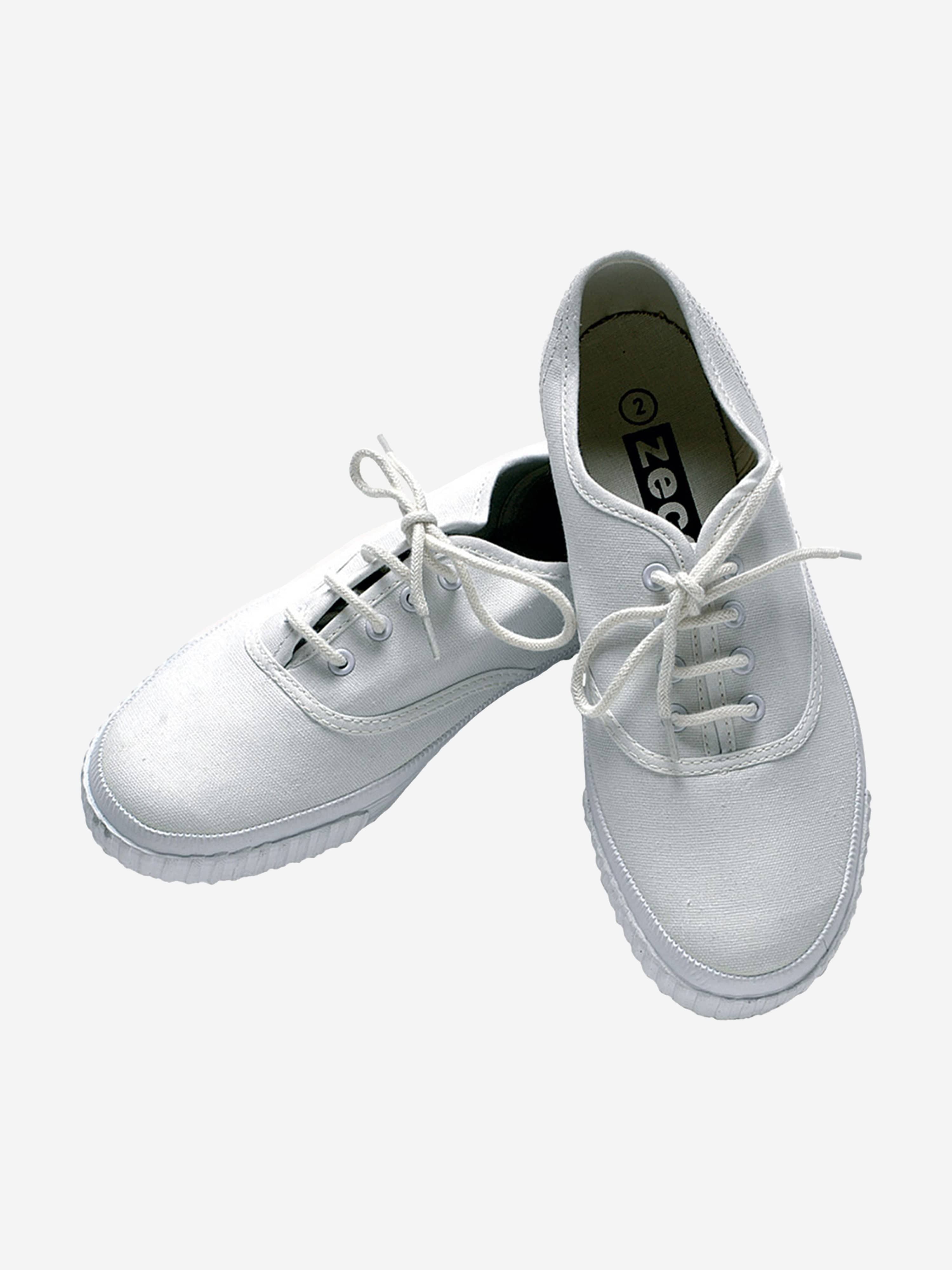 Zeco Kids School Lace Up Plimsolls in White