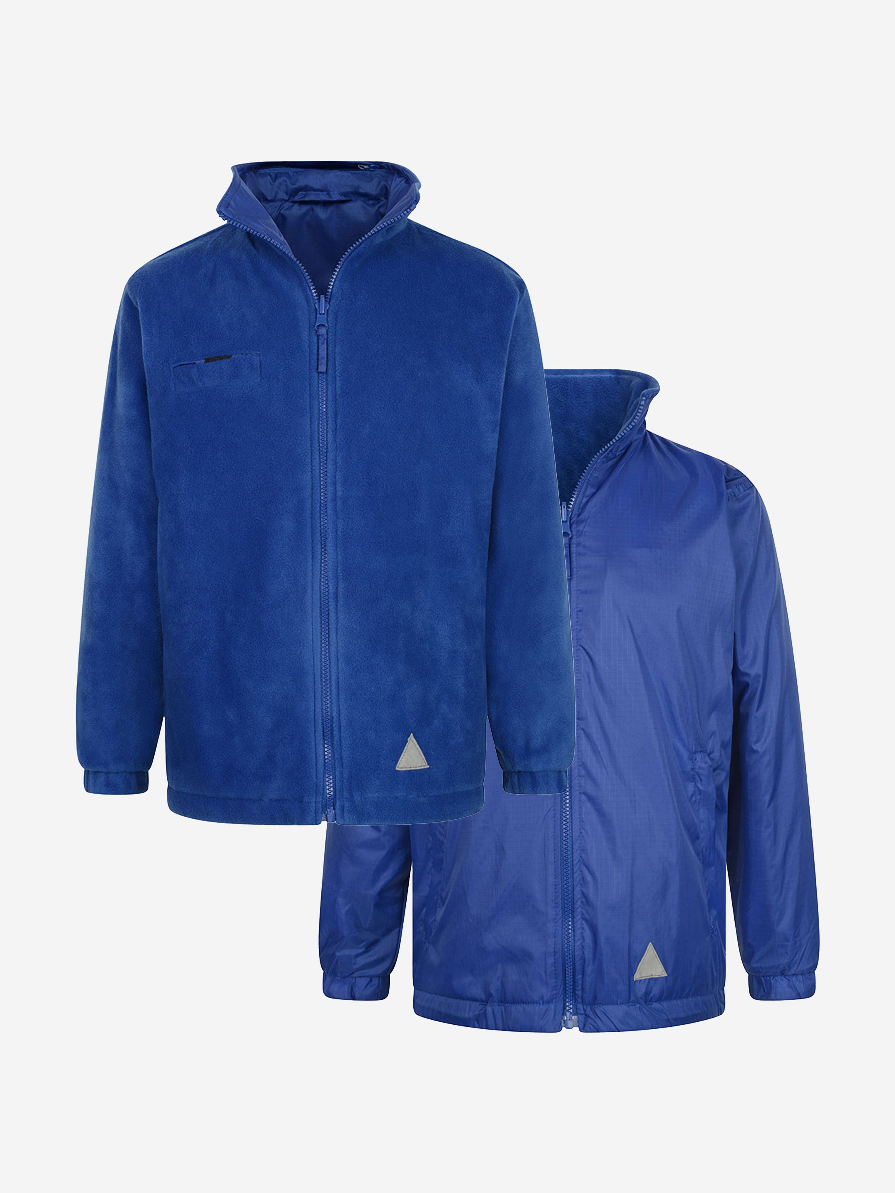 Zeco Kids School Reversible Fleece Jacket in Blue