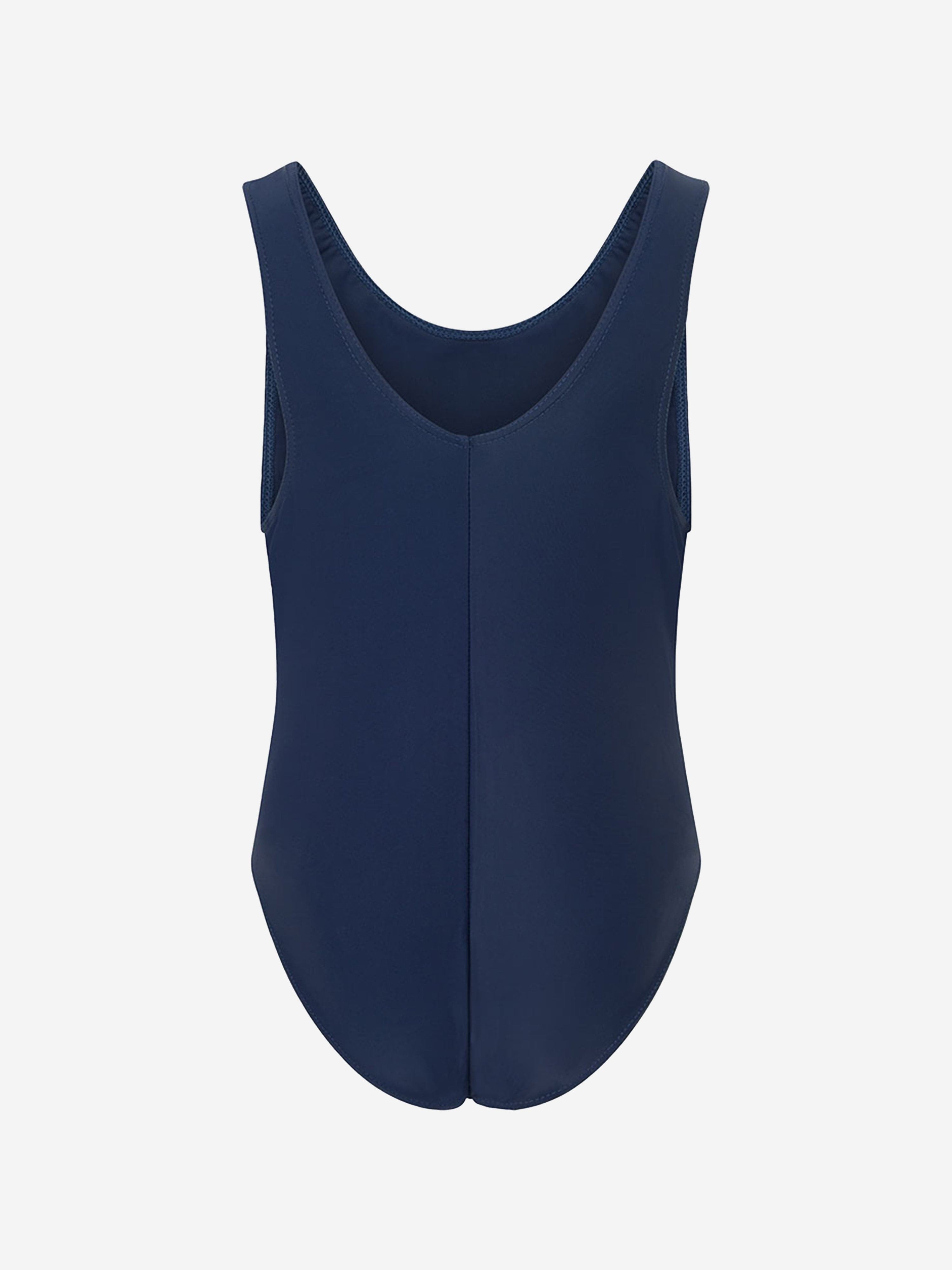 Zeco Girls School Elastane Swimming Costume in Navy